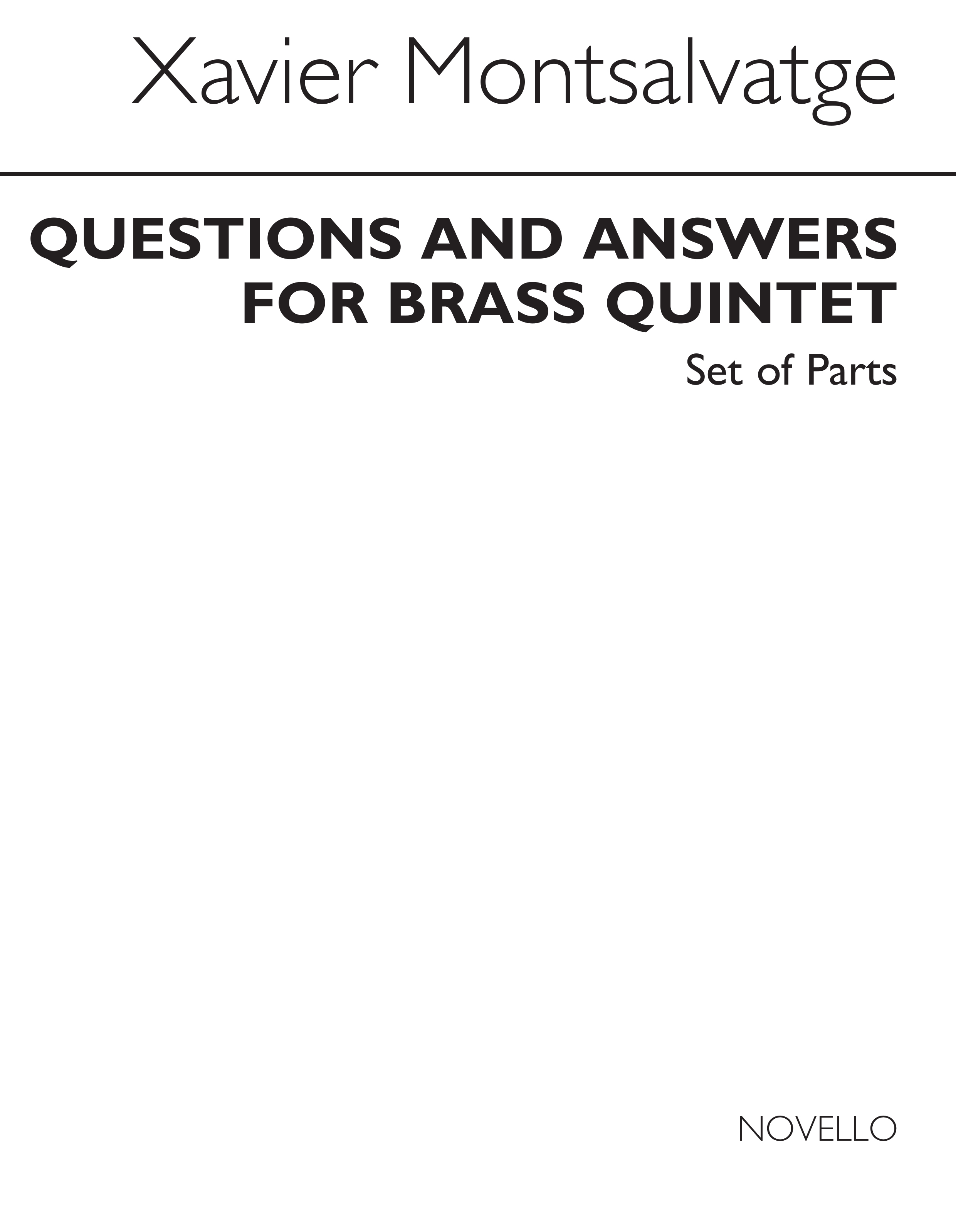 Montsalvatge: Questions & Answers for Brass Quintet (Parts)