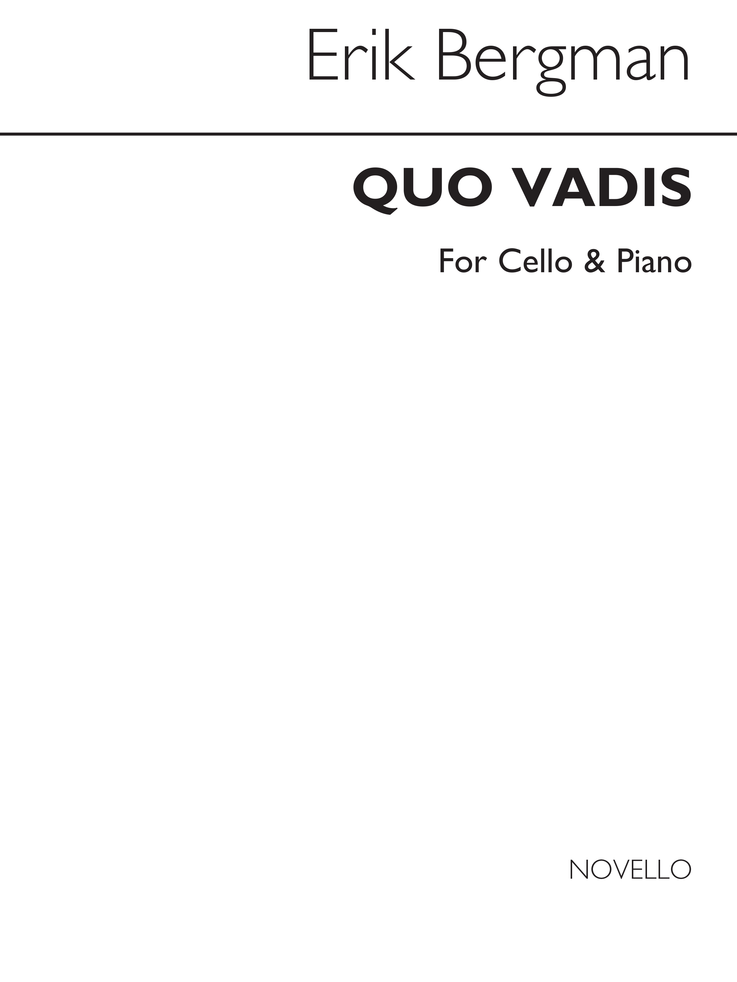 Erik Bergman: Quo Vadis - Cello/Piano