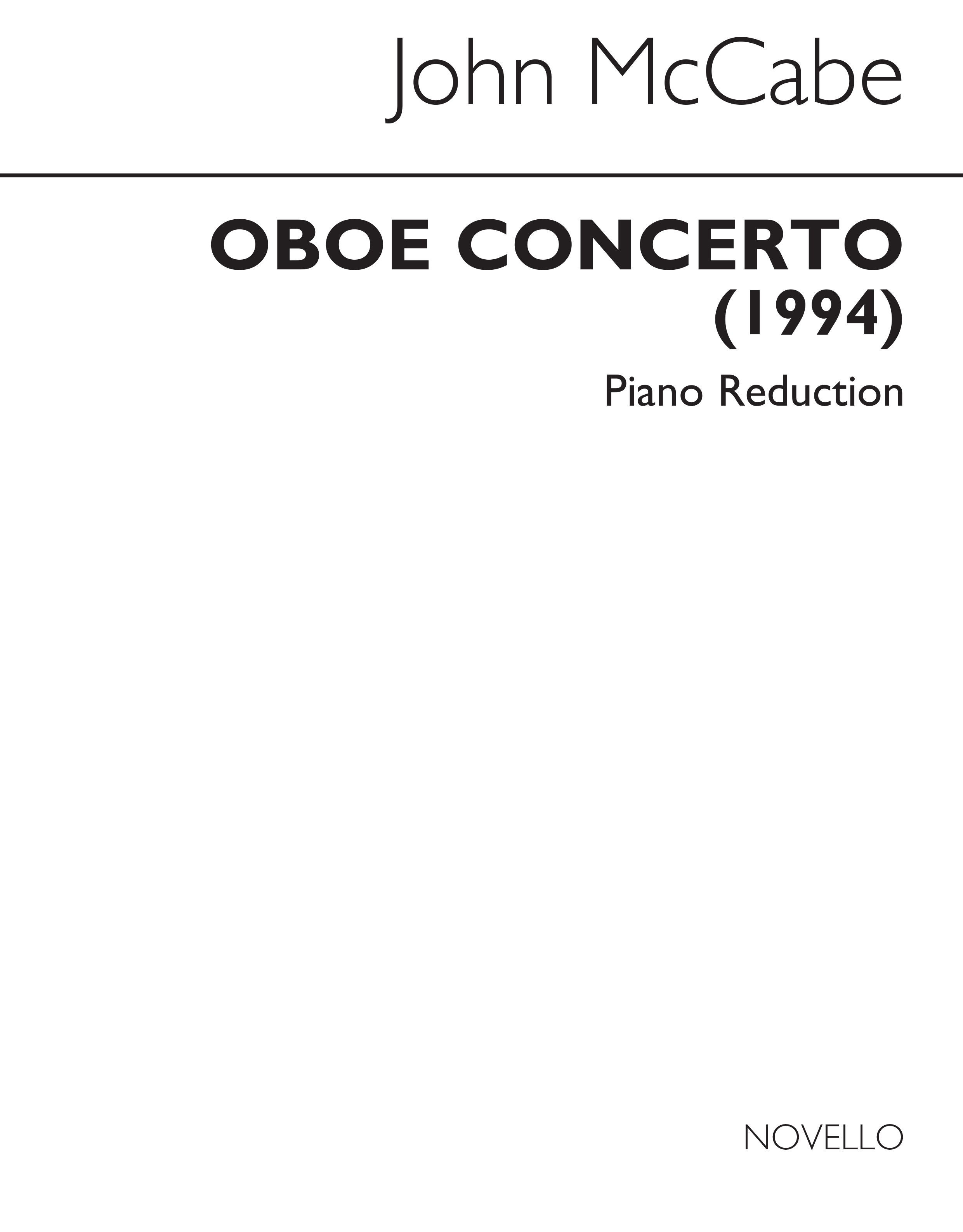 McCabe: Concerto For Oboe (with Piano Reduction)