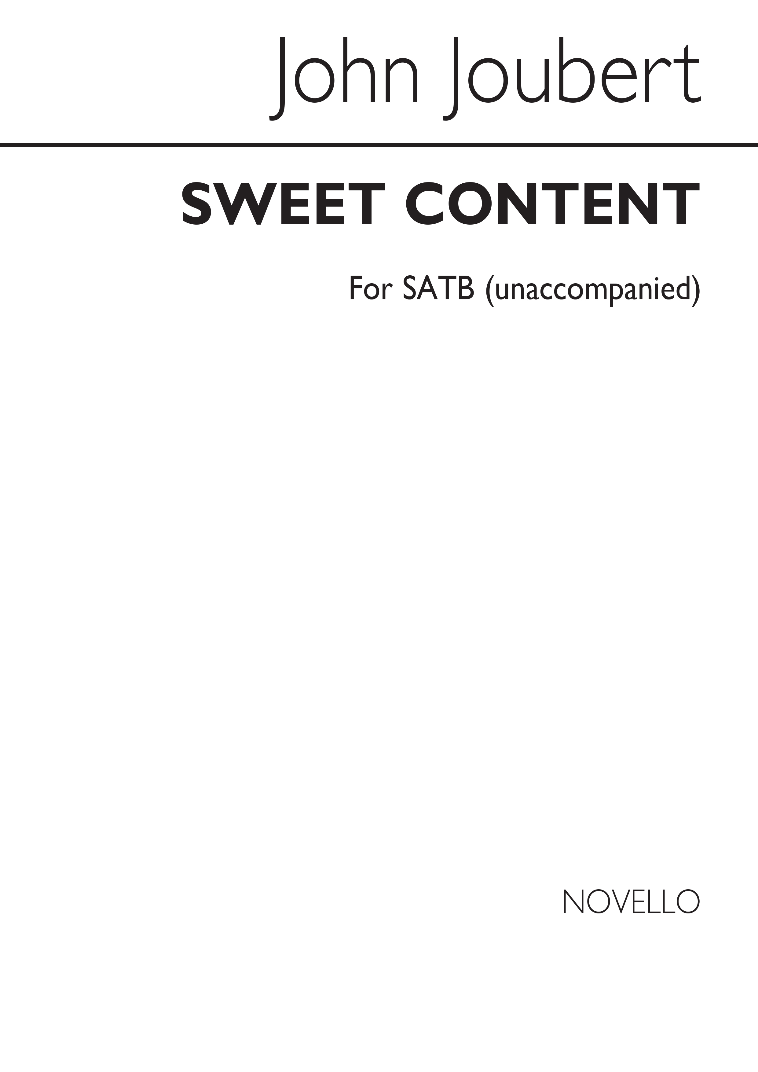 Joubert: Sweet Content for SATB Chorus
