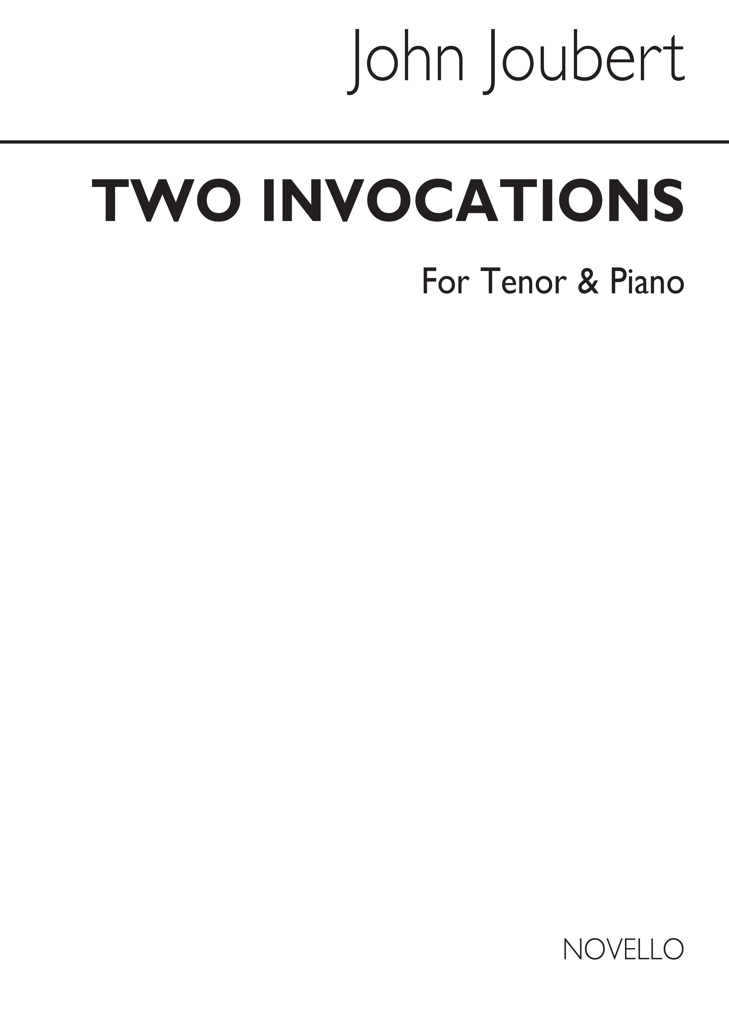 Joubert: Two Invocations Op.26 for solo Tenor and Piano