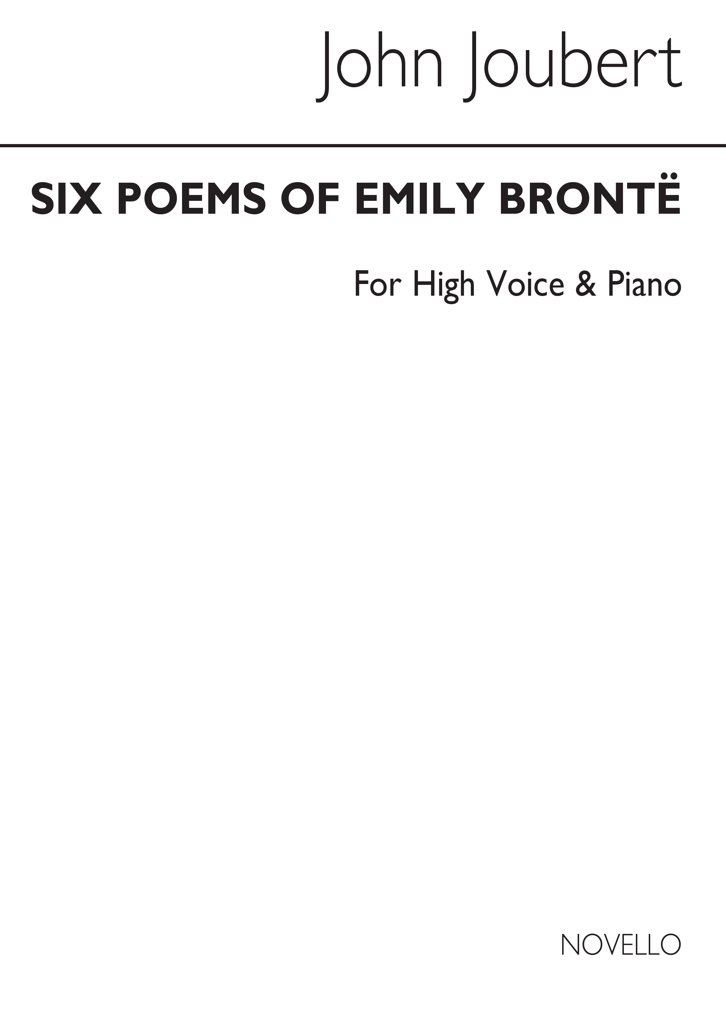 Joubert: Six Poems Of Emily Bronte for Soprano and Piano