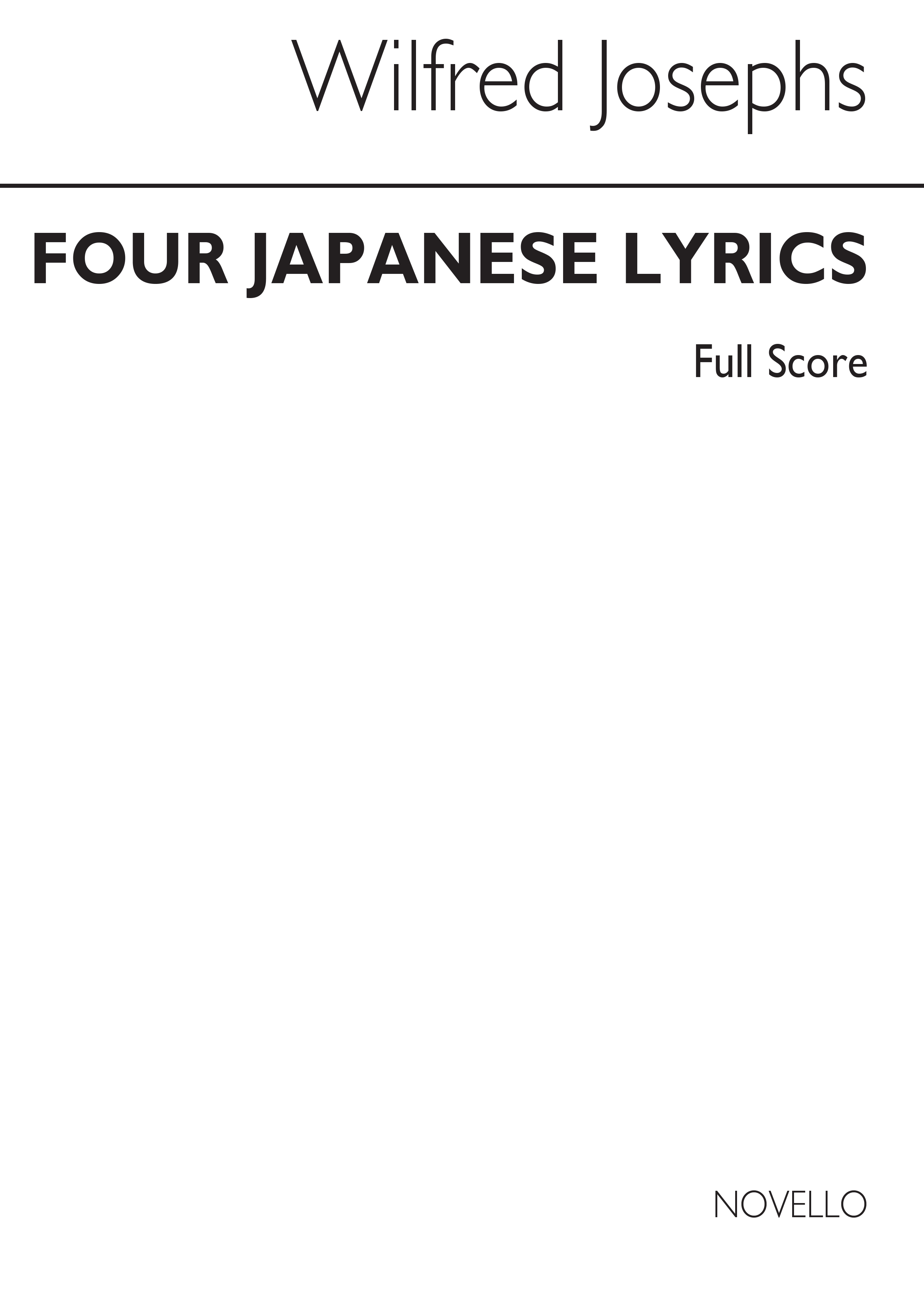Josephs: Four Japanese Lyrics (Score)