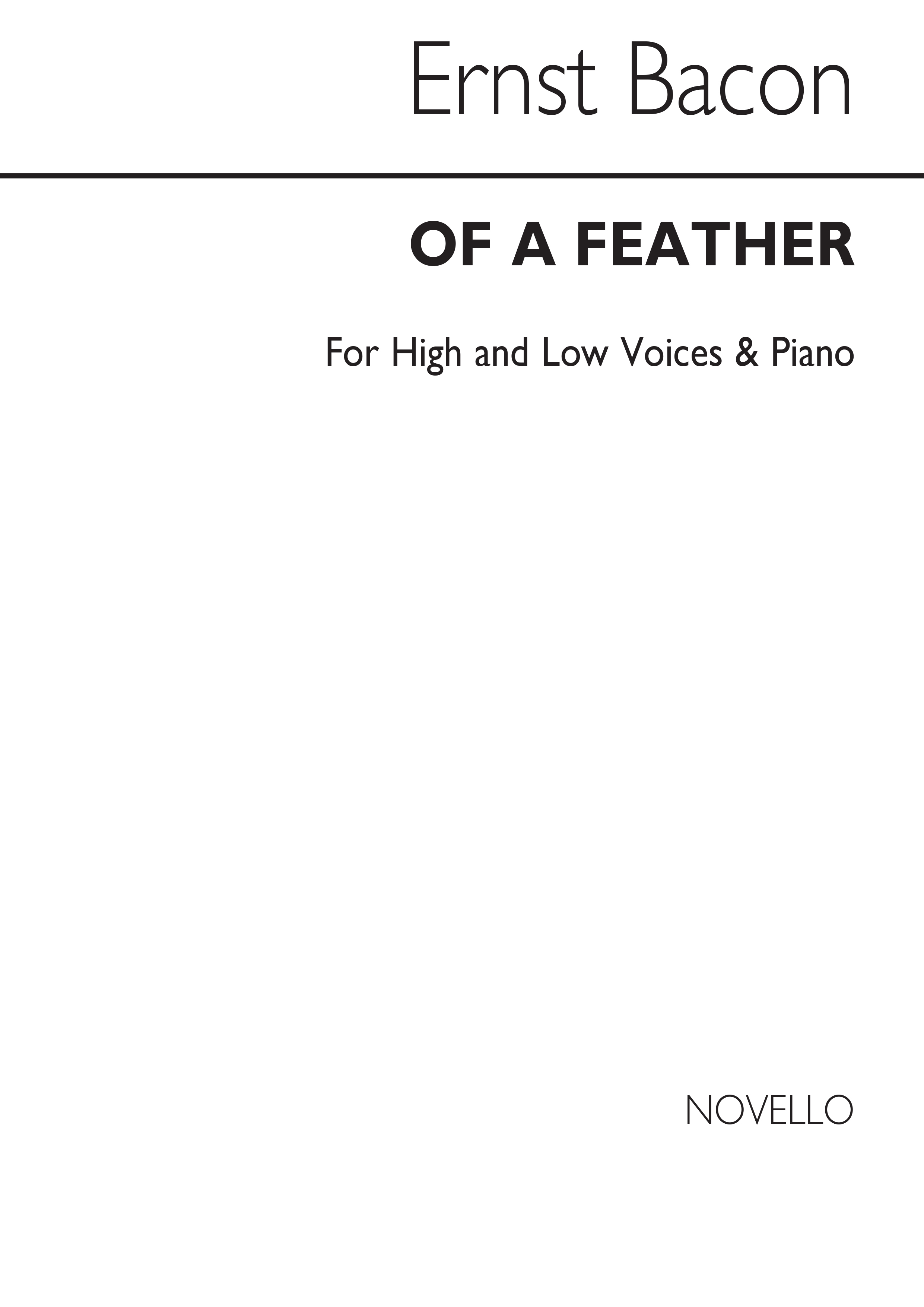 Bacon: Of A Feather - Five Songs for Two Sopranos (Vocal Score)