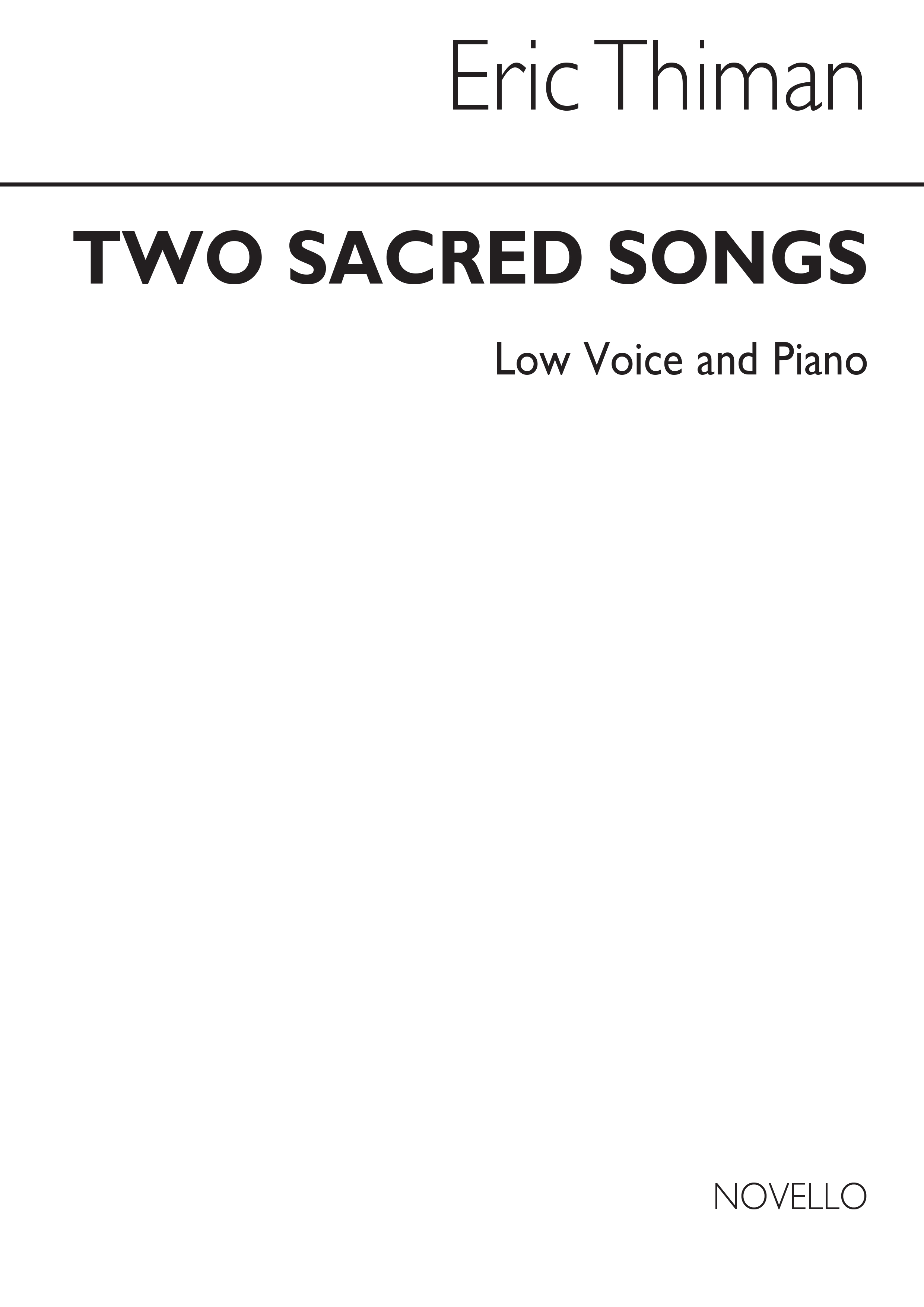 Thiman: Two Sacred Songs for Low Voice with Piano acc.