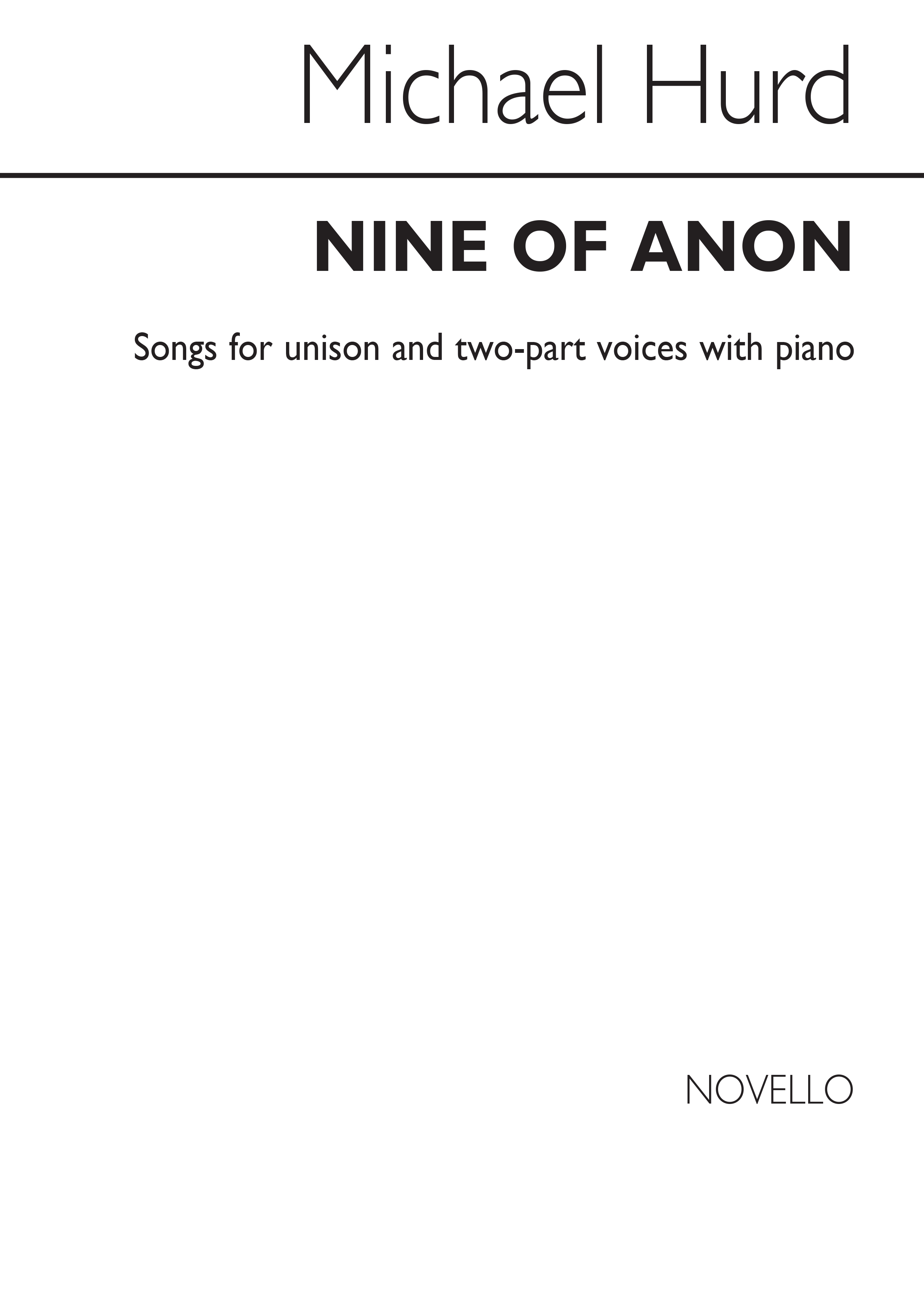 Hurd: Nine Of Anon (Vocal Score)