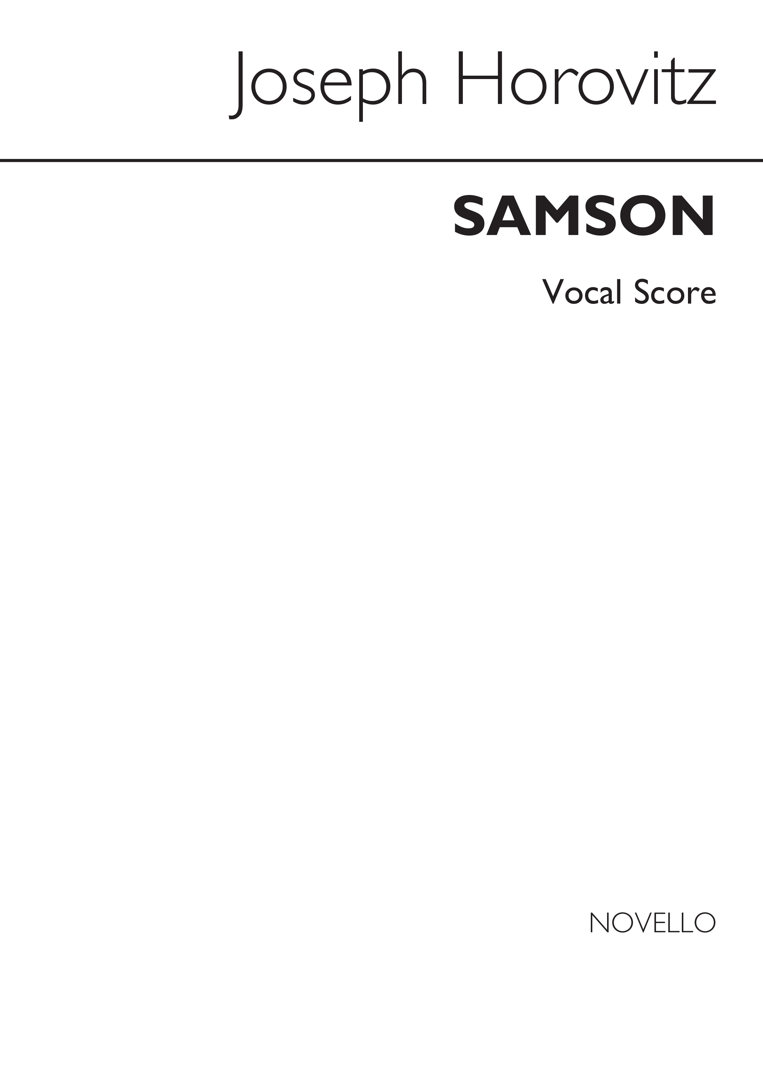 Horovitz: Samson (Vocal Score)
