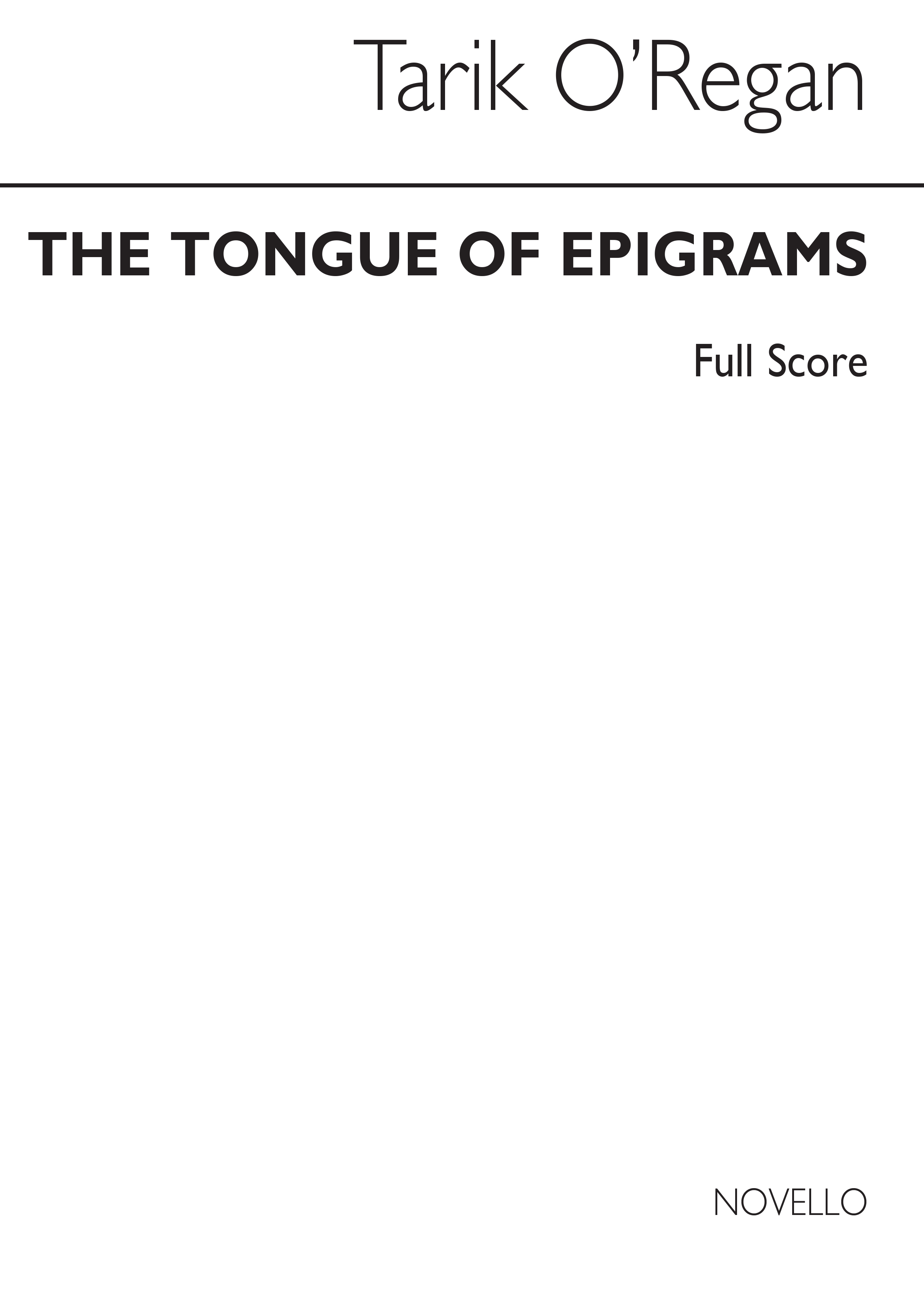 Tarik O'Regan: Tongue Of Epigrams (Countertenor/Percussion)