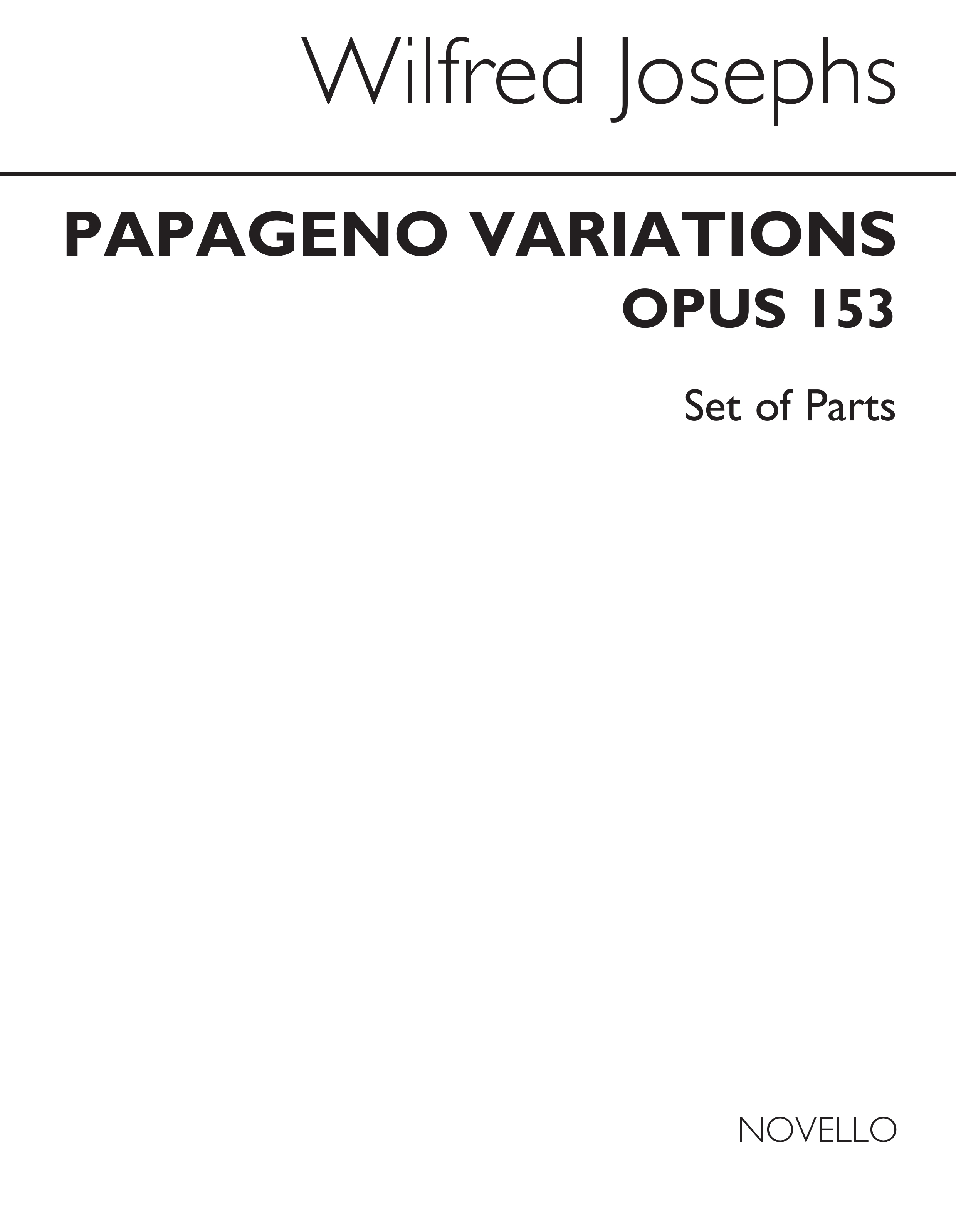 Josephs: Papageno Variations Op.153 (Bass Clarienet Parts)