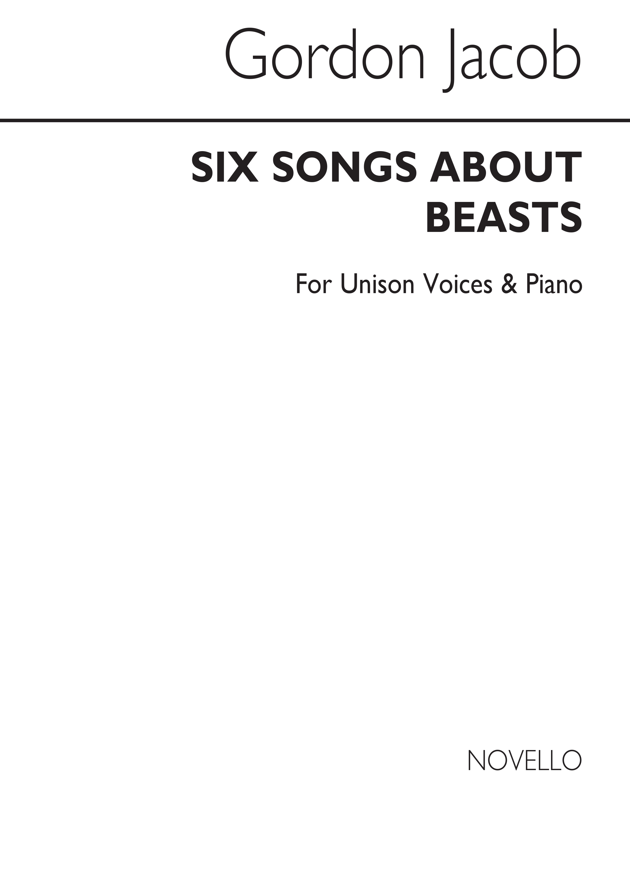 Jacob: Six Songs About Beasts for Unison Voices
