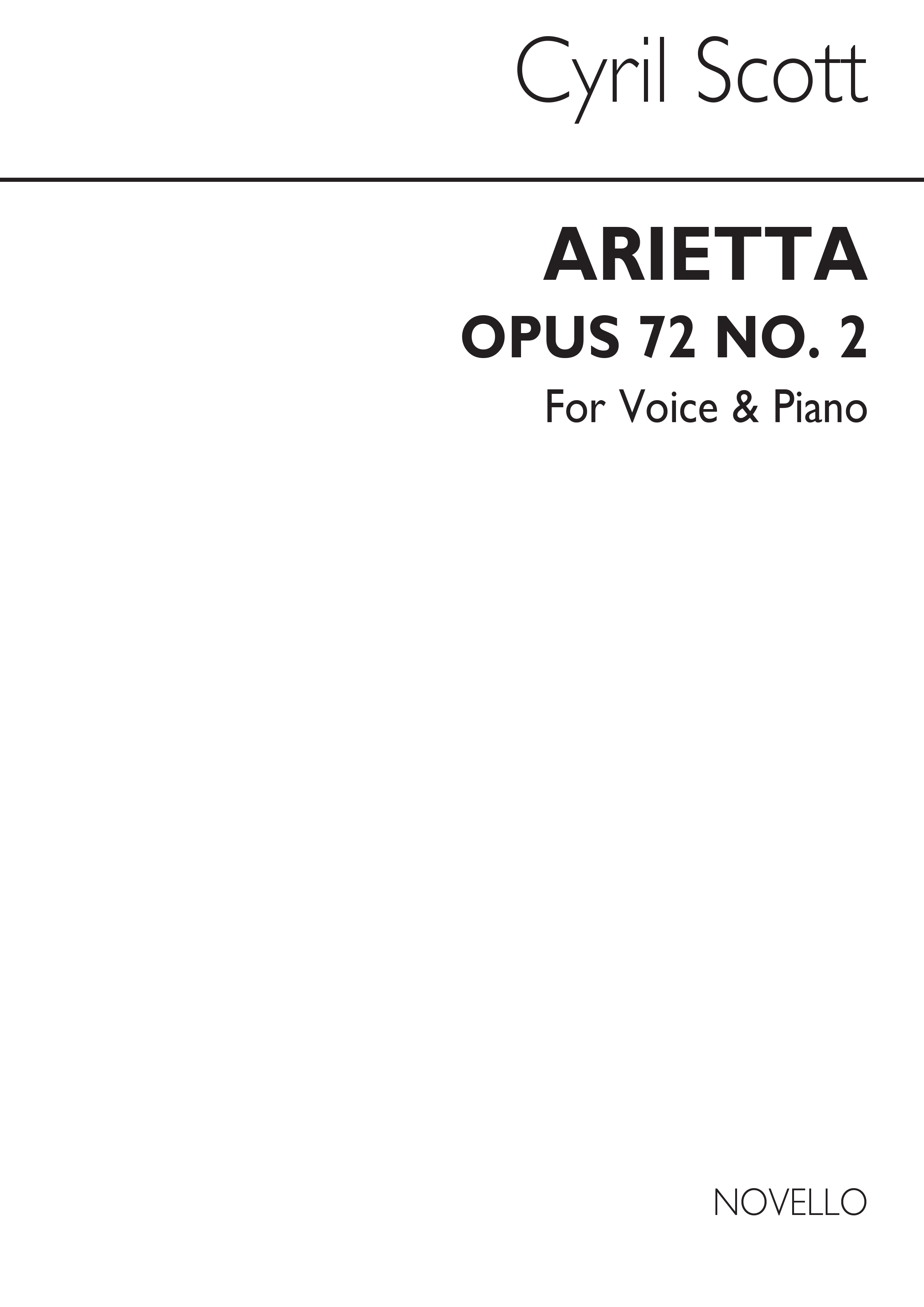 Cyril Scott: Arietta Op72 No.2-high Voice/Piano (Key-e Flat)