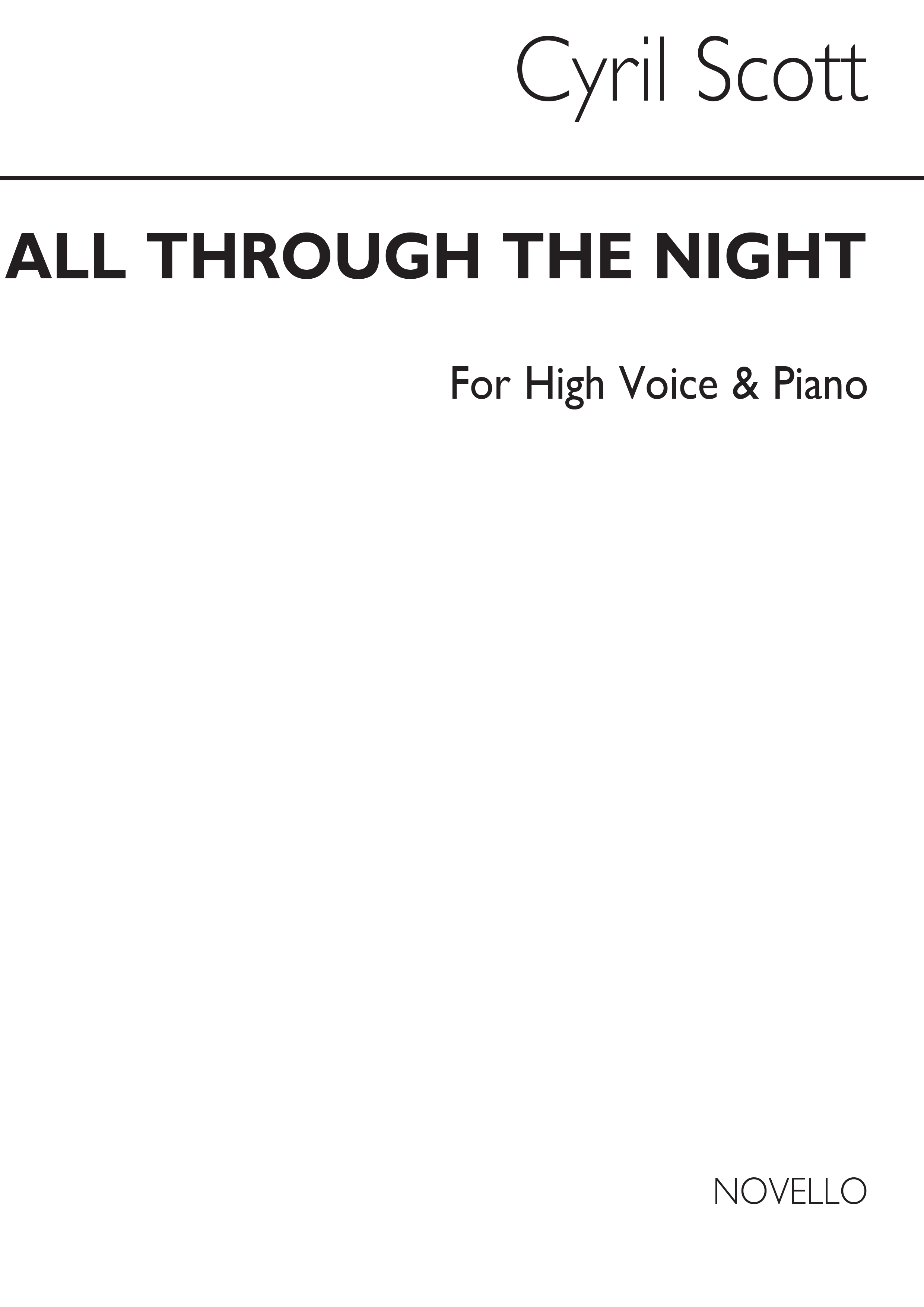 Cyril Scott: All Through The Night High-voice/Piano (Key-b Flat)