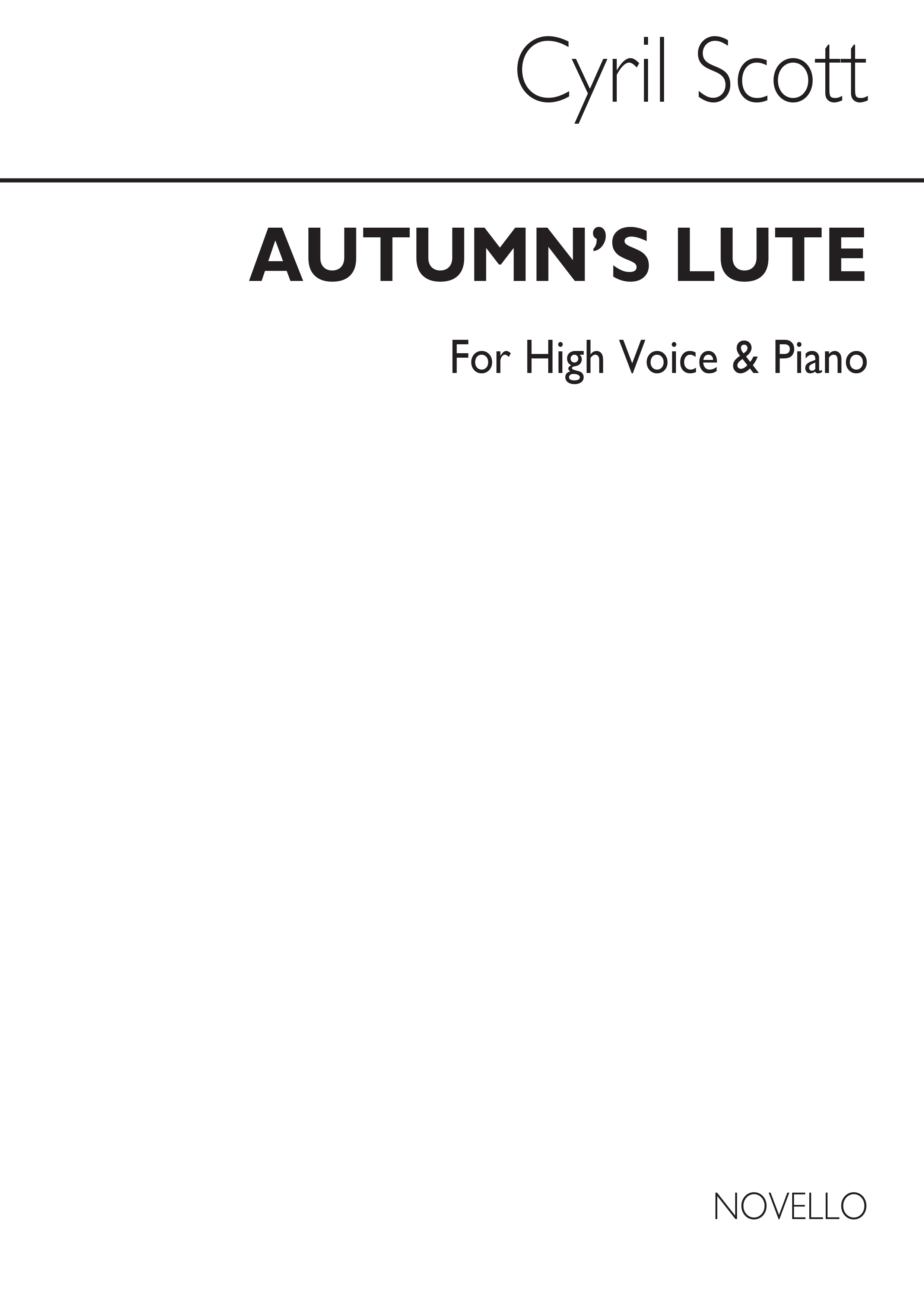 Cyril Scott: Autumn's Lute-high Voice/Piano
