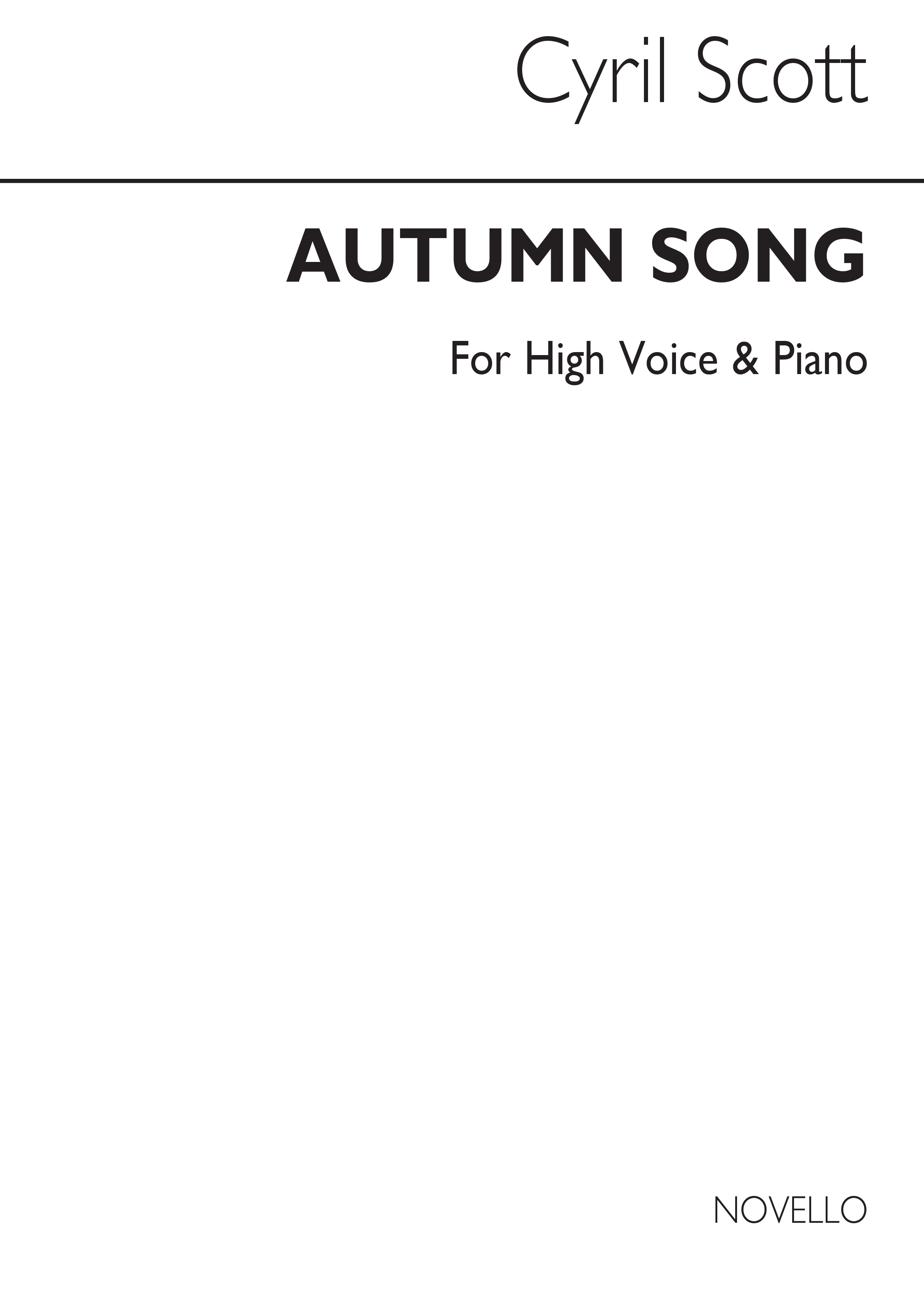 Cyril Scott: Autumn Song-high Voice/Piano (Key-d)