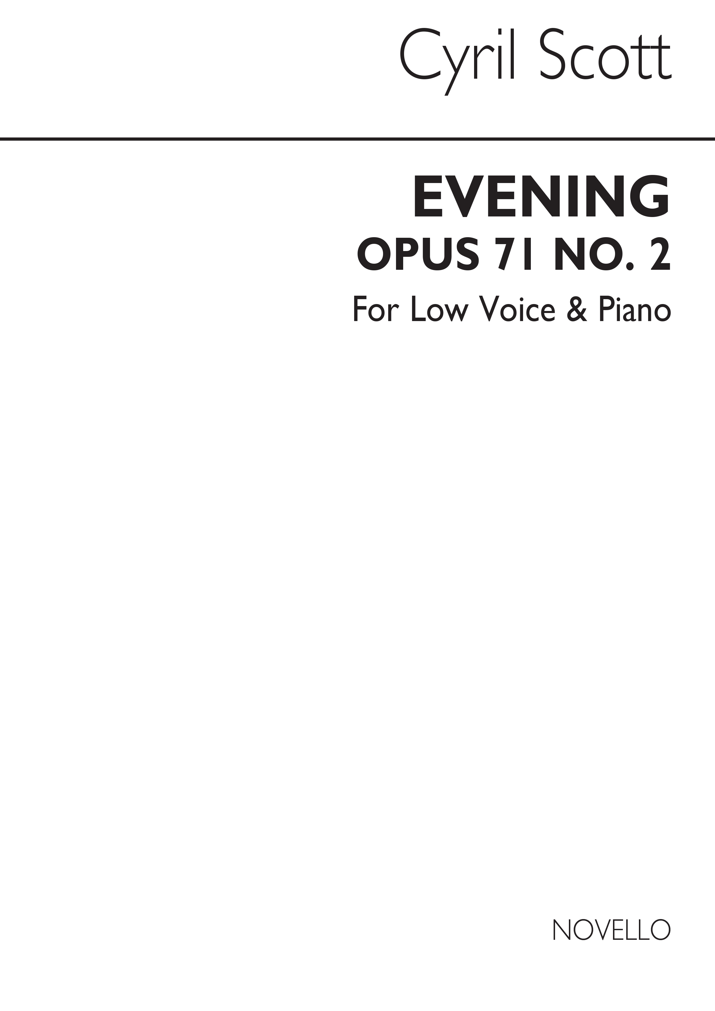 Cyril Scott: Evening Op71 No.2-low Voice/Piano (Key-c)