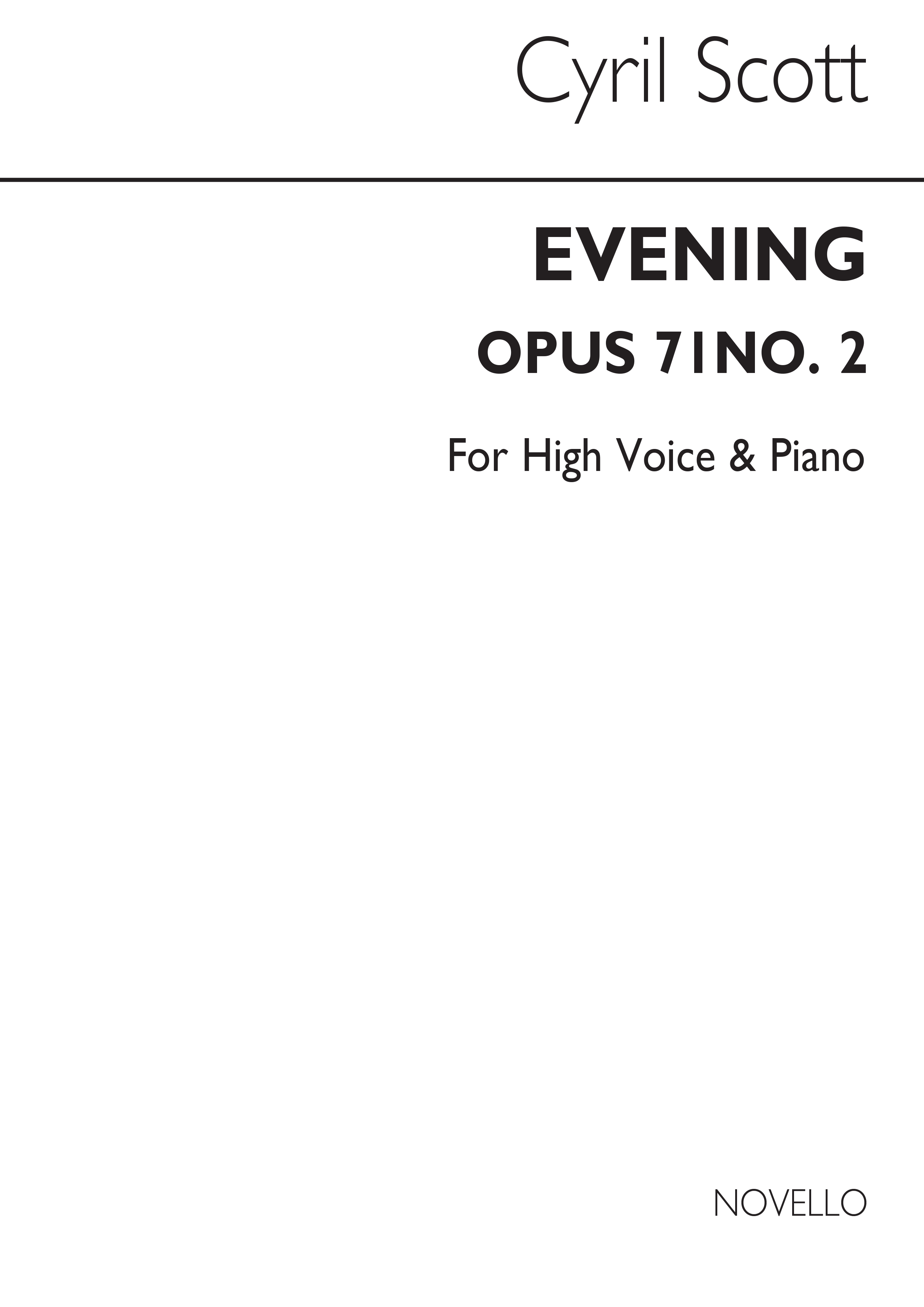 Cyril Scott: Evening Op71 No.2-high Voice/Piano (Key-e Flat)