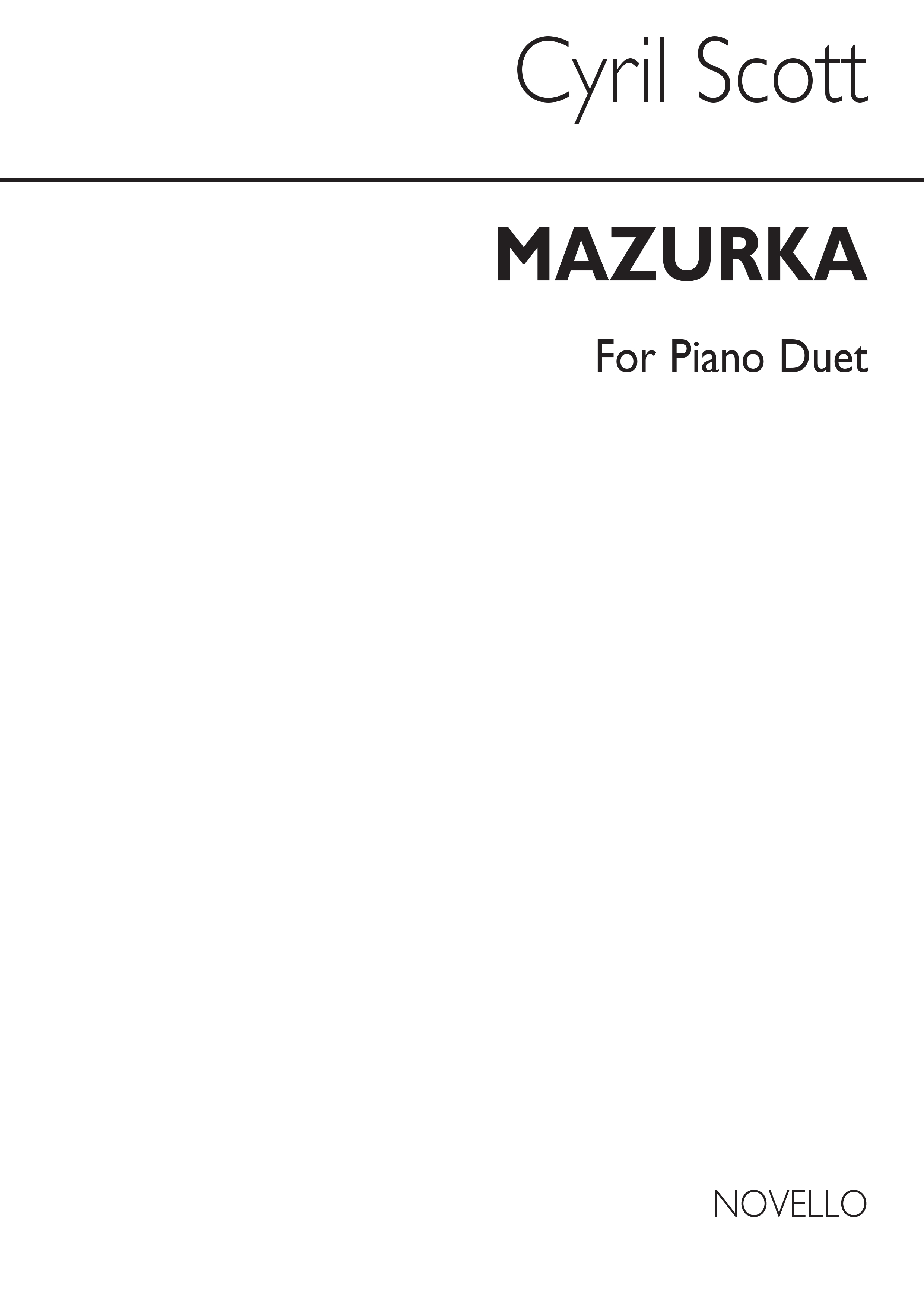 Cyril Scott: Mazurka Op67 No.1 Piano Duet