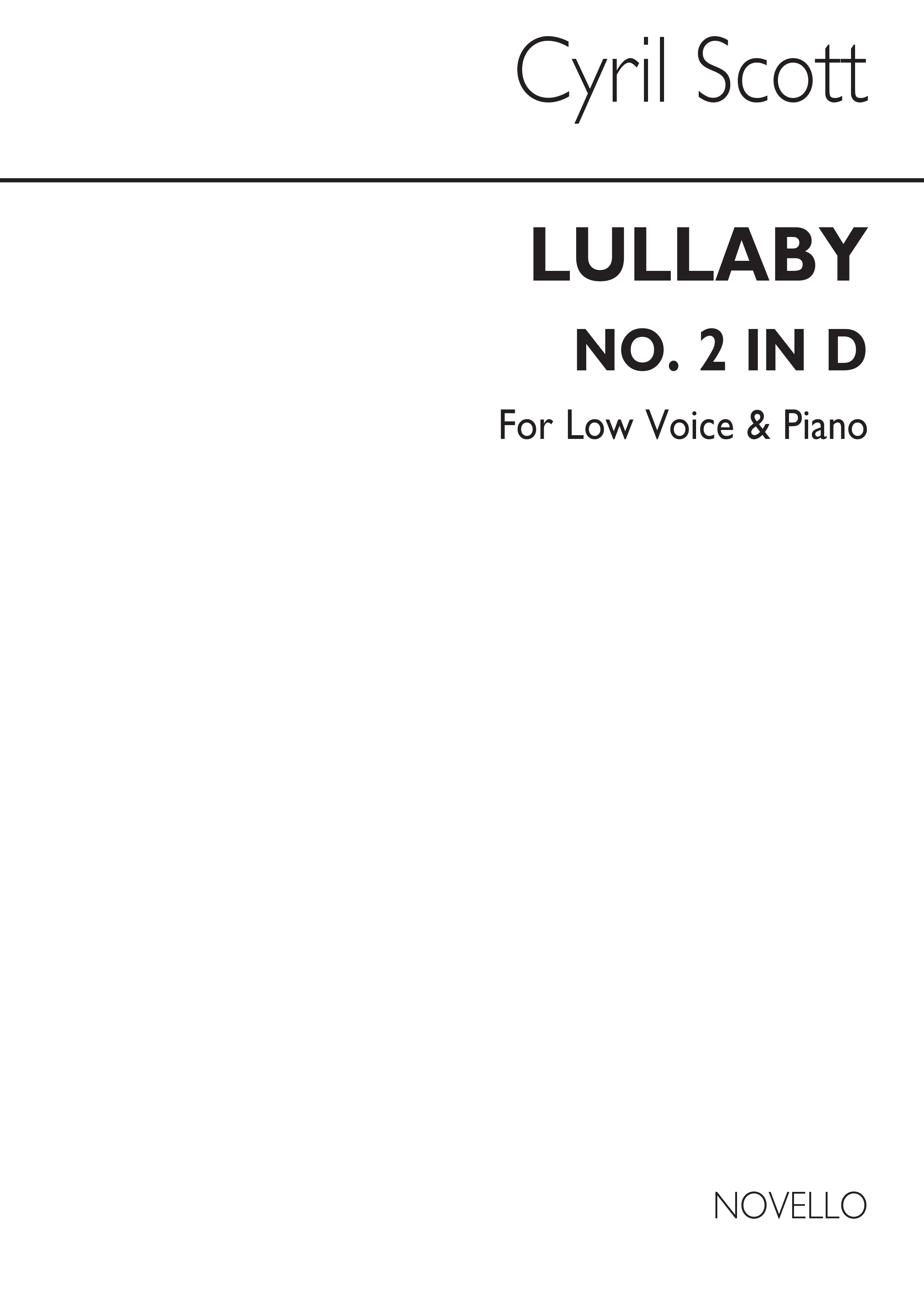 Scott: Lullaby Op.57 No.2 In Db for Low Voice with Piano acc.