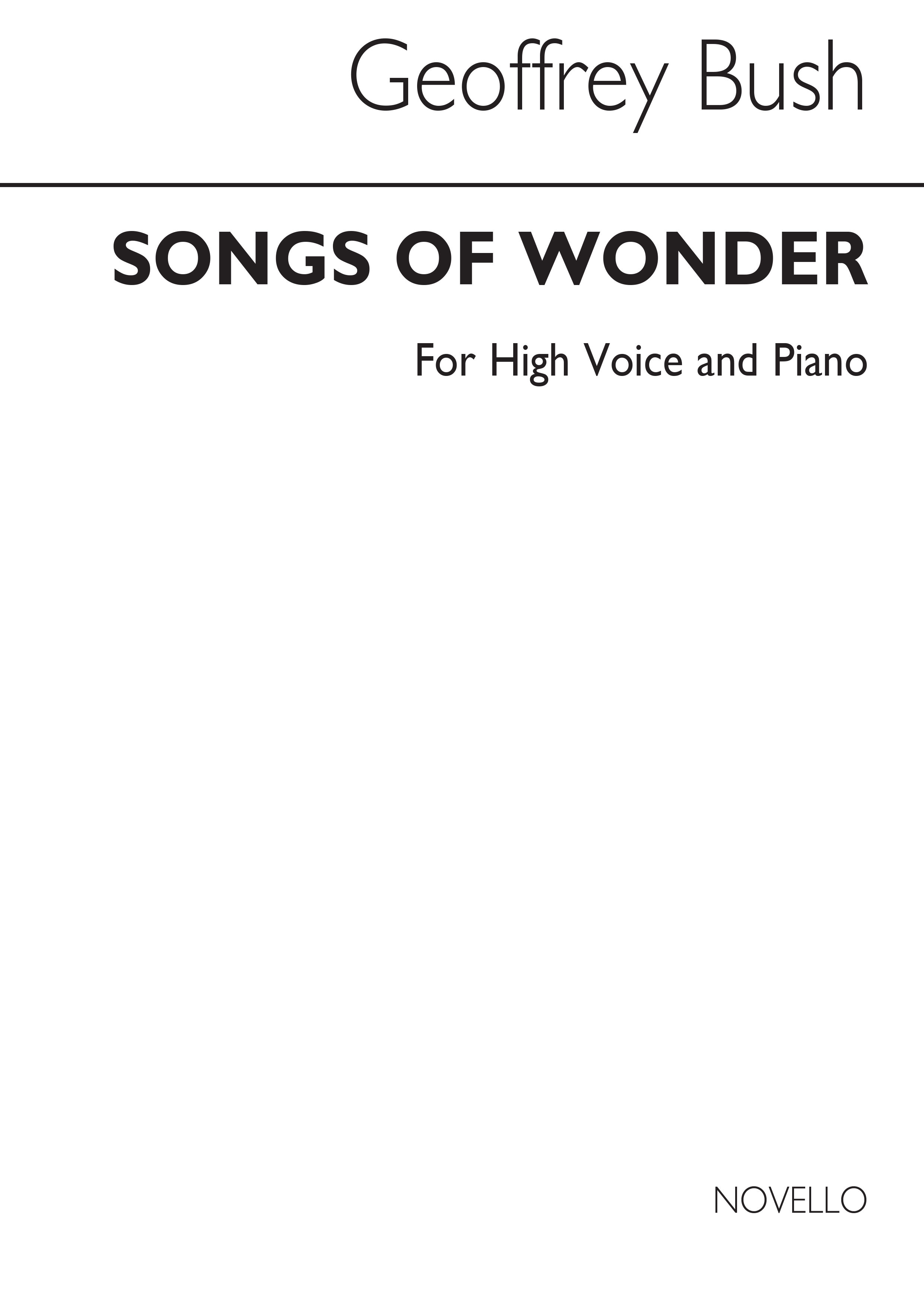 Geoffrey Bush: Songs Of Wonder for High Voice and Piano