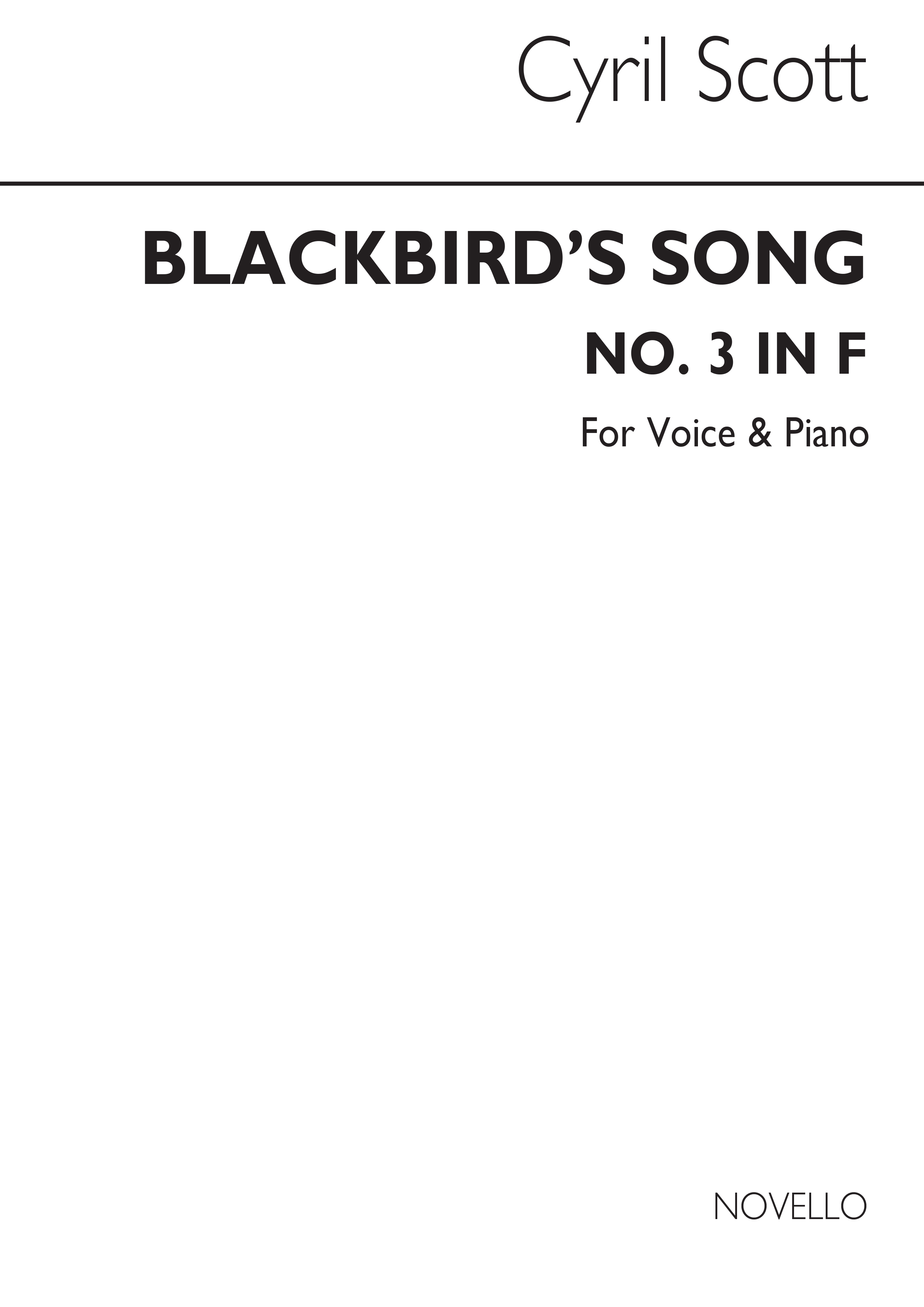 Scott: Blackbird's Song for Medium Voice and Piano acc.