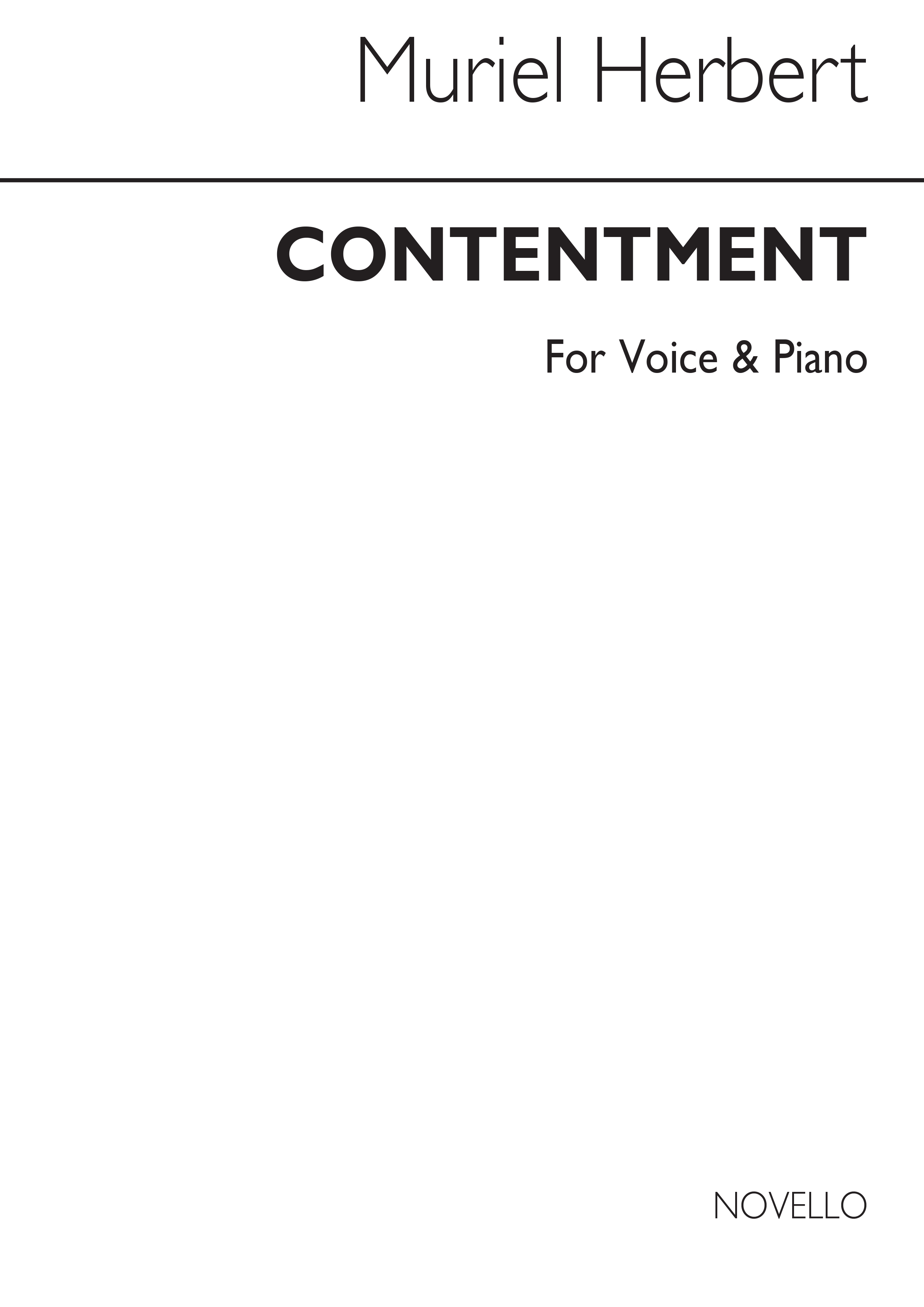 Herbert, M Contentment Low Voice And Piano (F Major)
