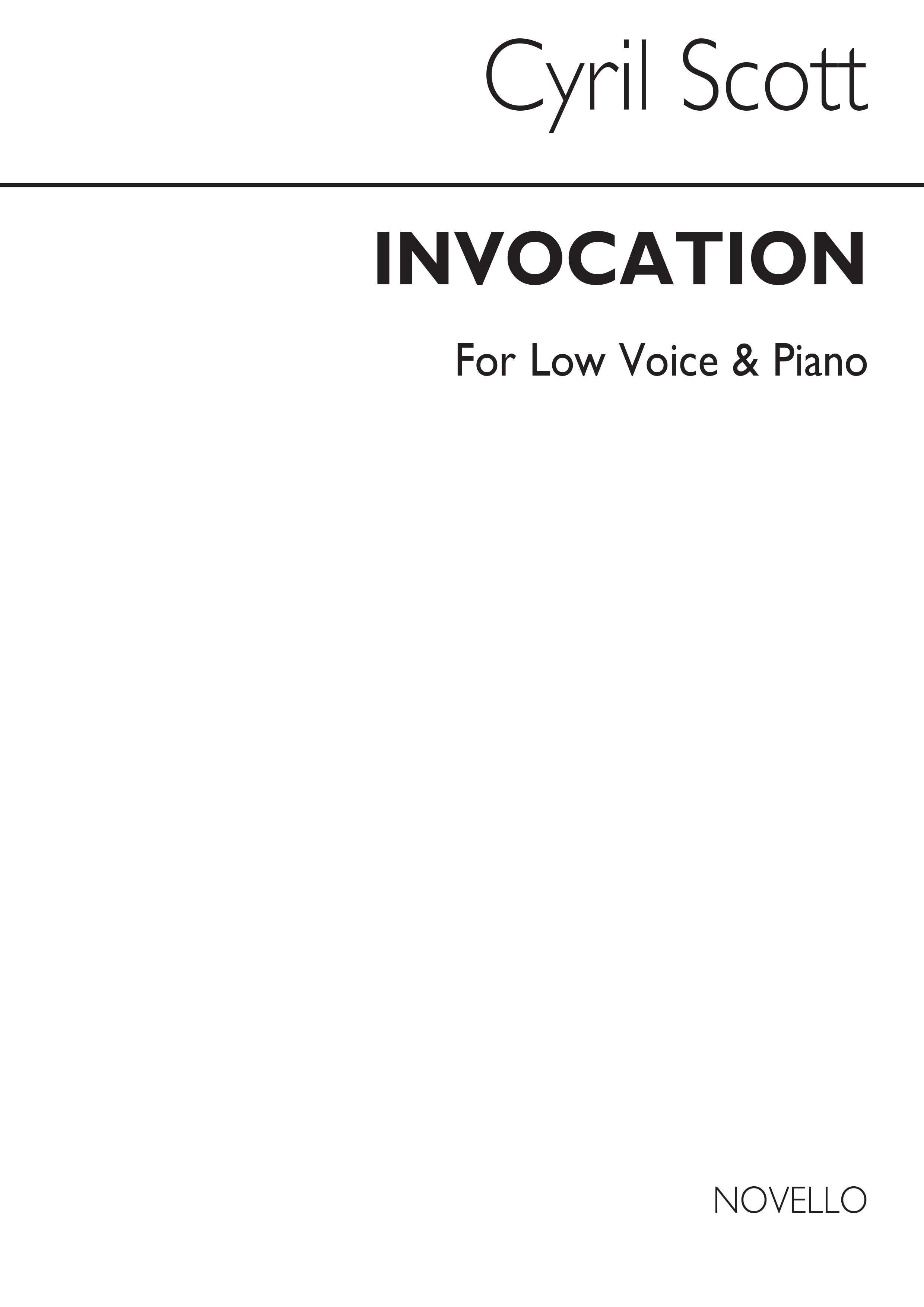 Cyril Scott: Invocation-low Voice/Piano (Key-d)
