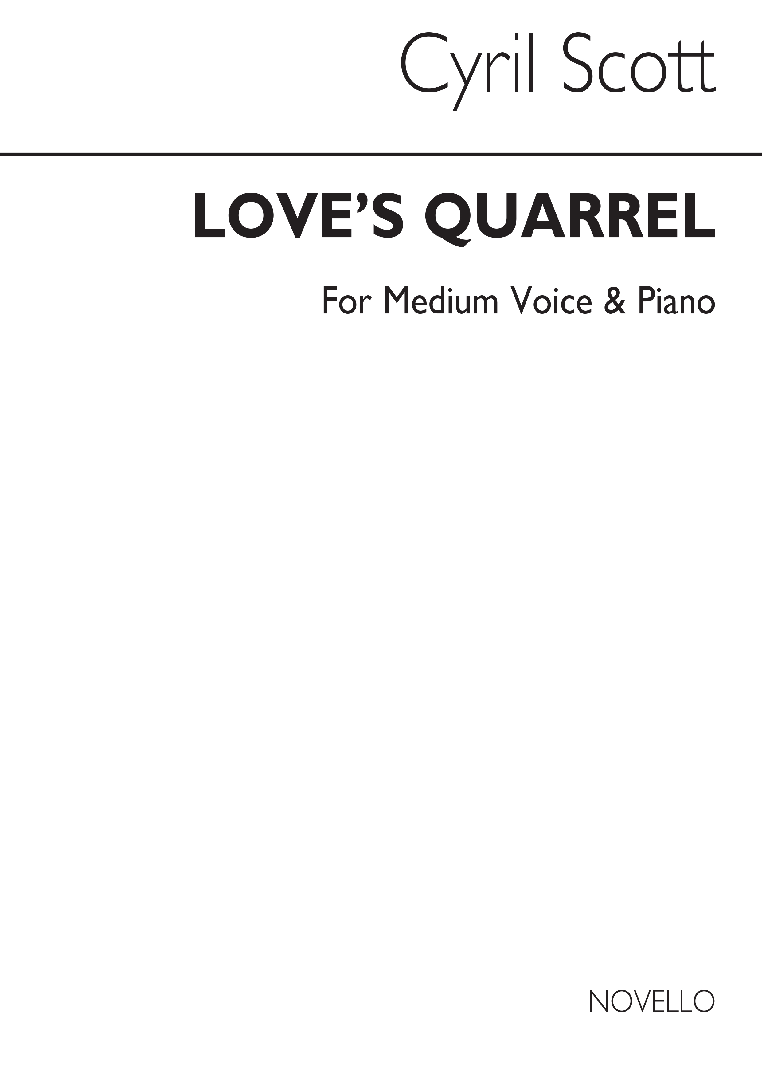 Cyril Scott: Love's Quarrel Op55 No.1-medium Voice/Piano (Key-b Flat)