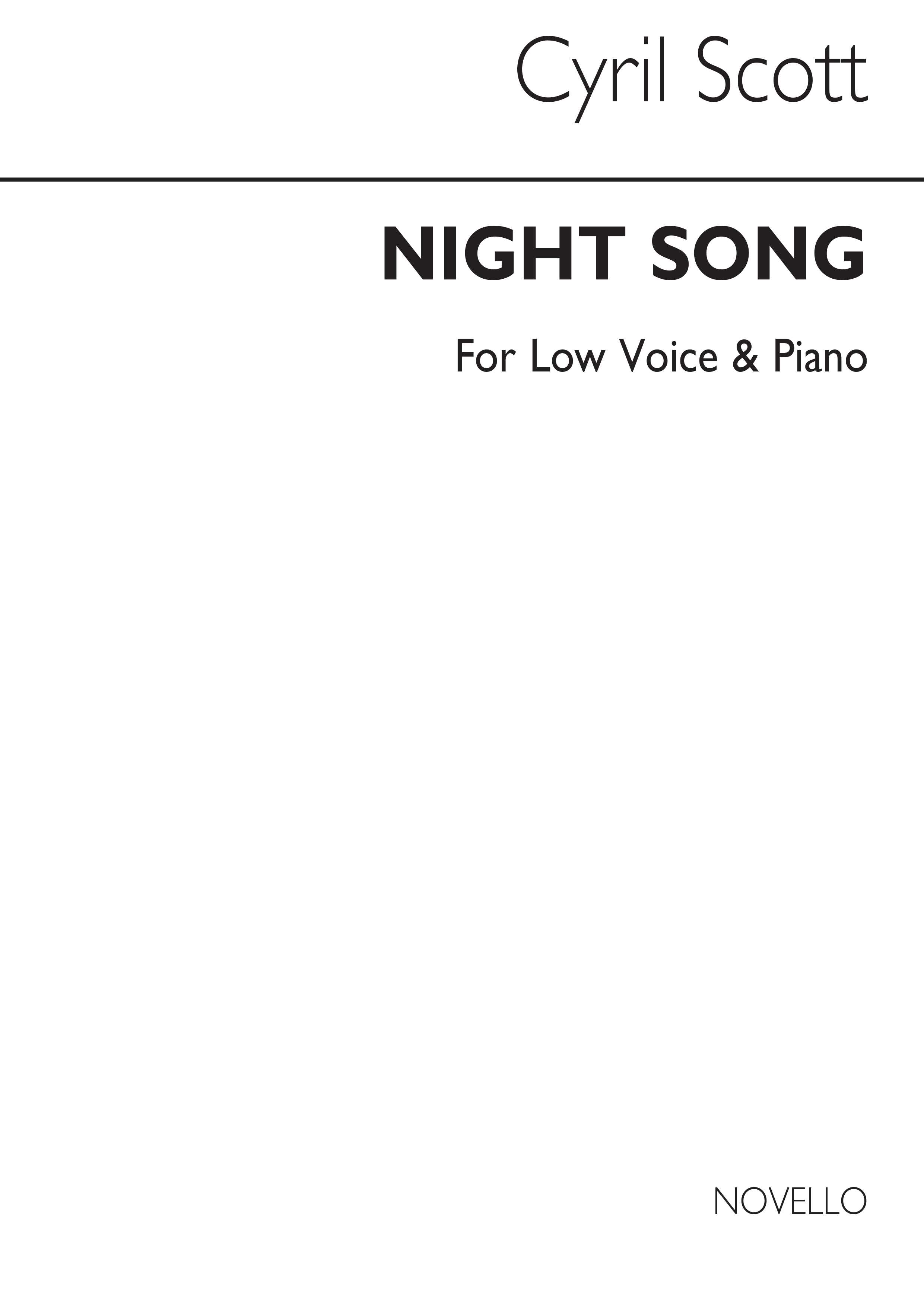 Cyril Scott: Night Song-low Voice/Piano (Key-d Flat)