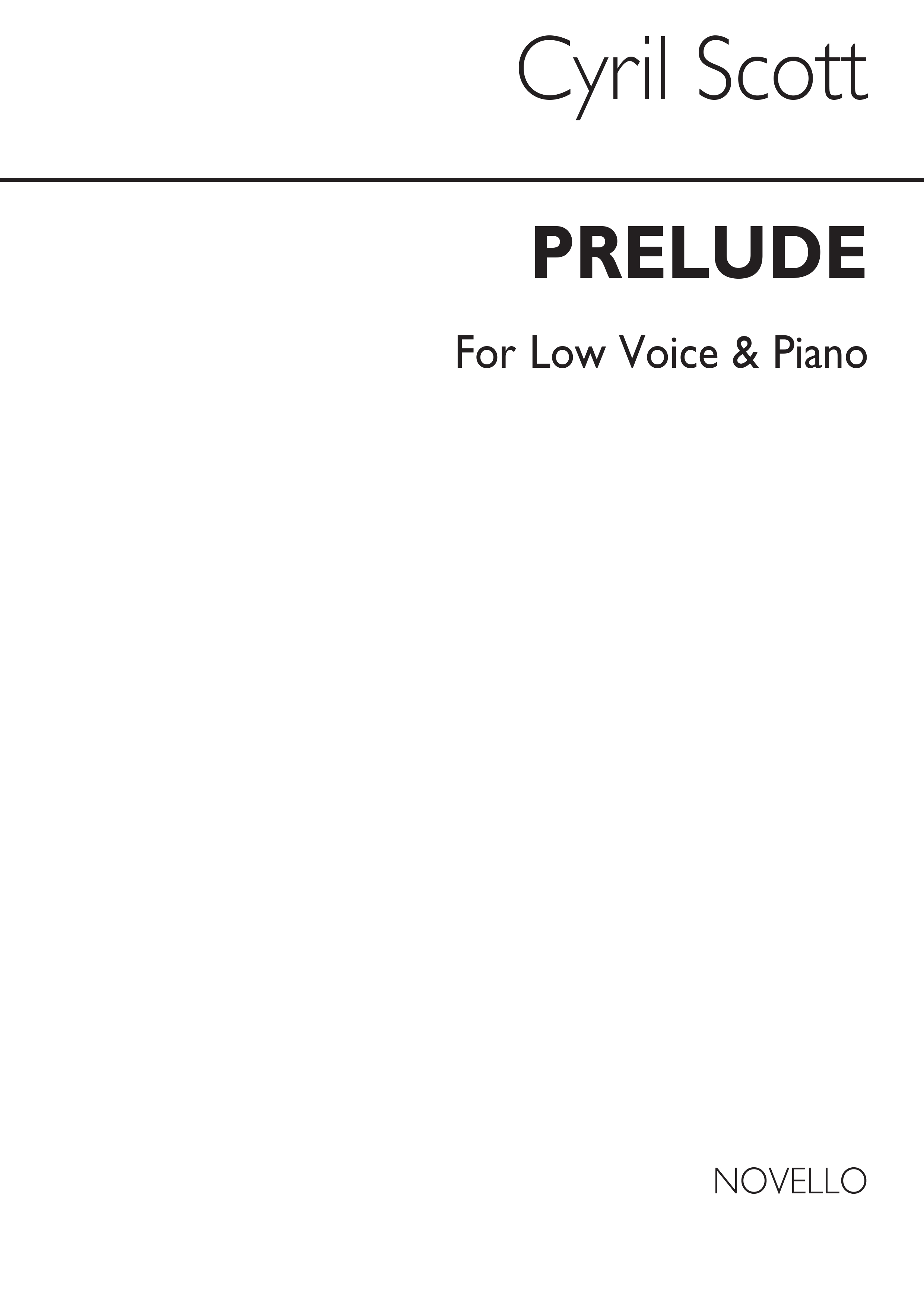Cyril Scott: Prelude Op57 No.1-low Voice/Piano (Key-b Flat)