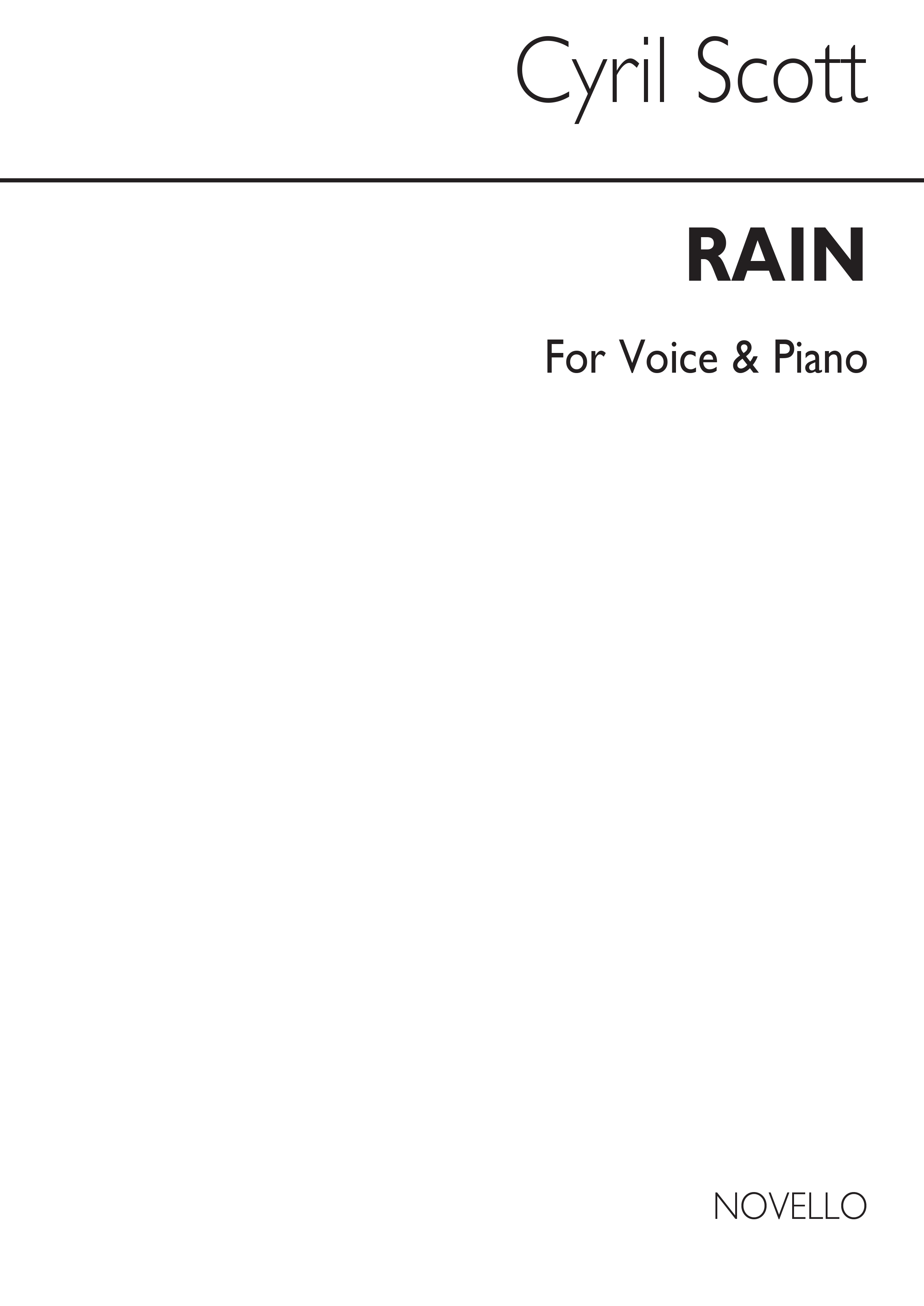 Cyril Scott: Rain-low Or Medium Voice/Piano