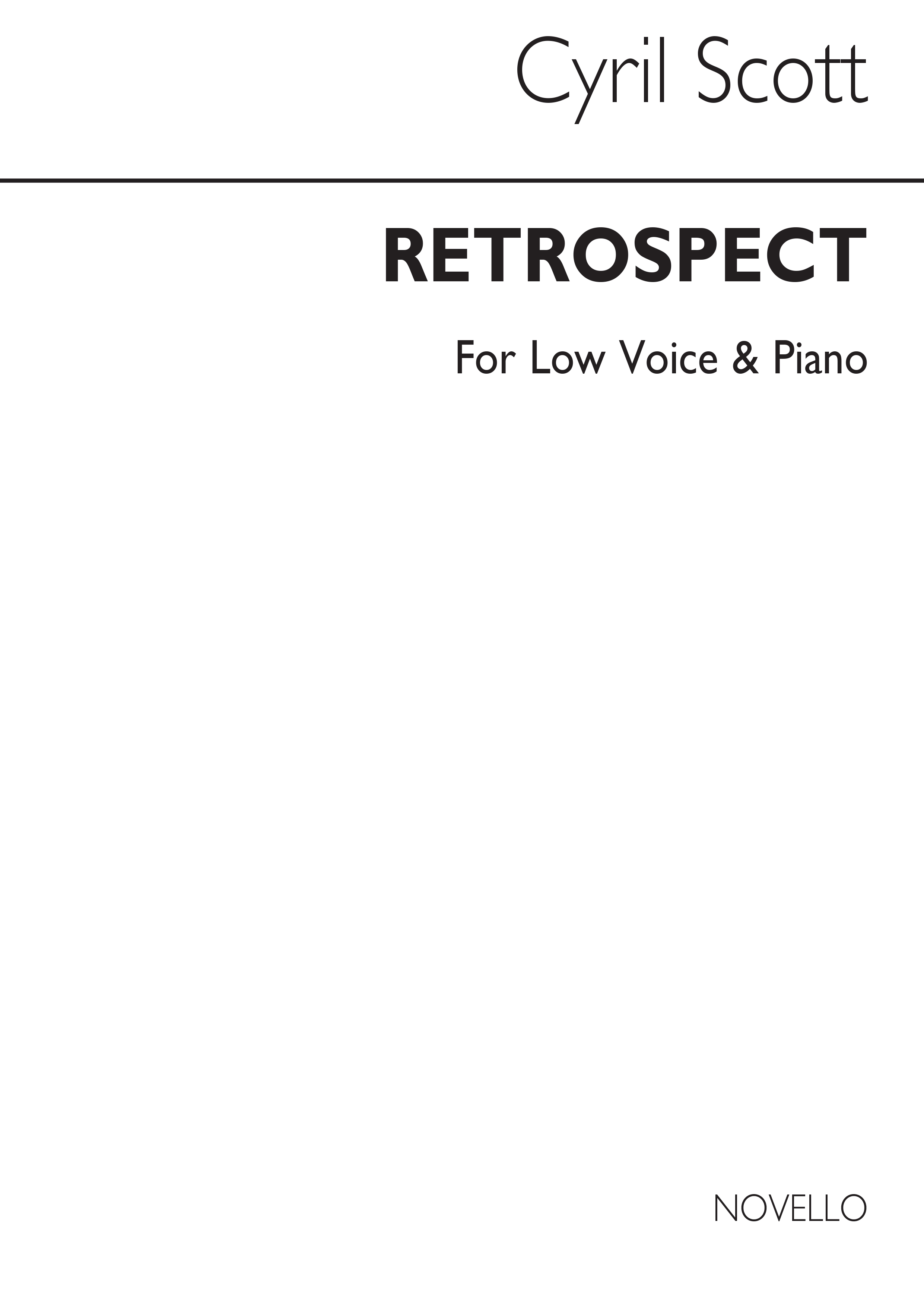 Cyril Scott: Retrospect-low Voice/Piano (Key-c)