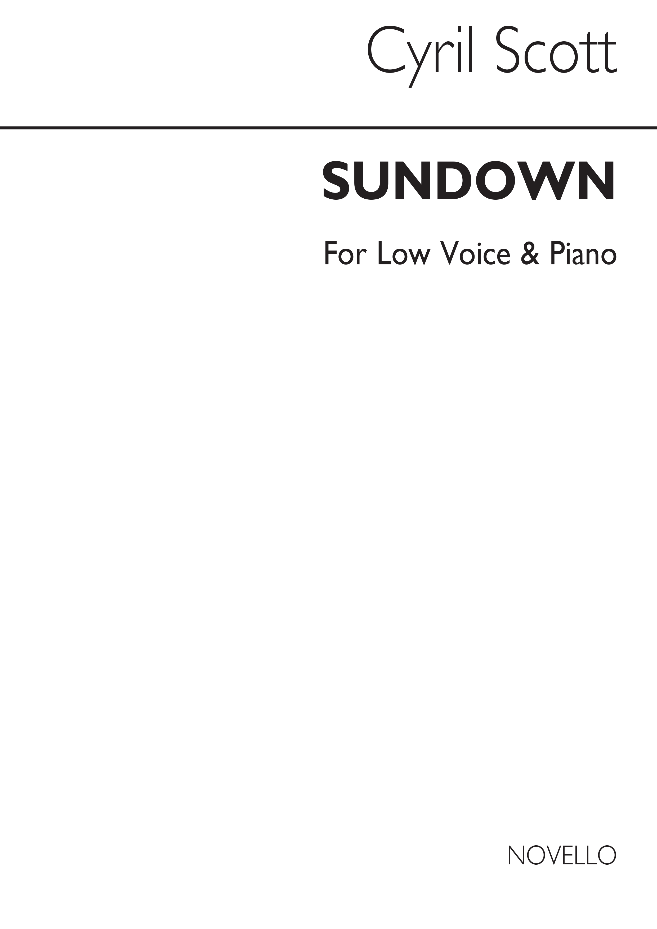 Cyril Scott: Sundown-low Voice/Piano (Key-d)