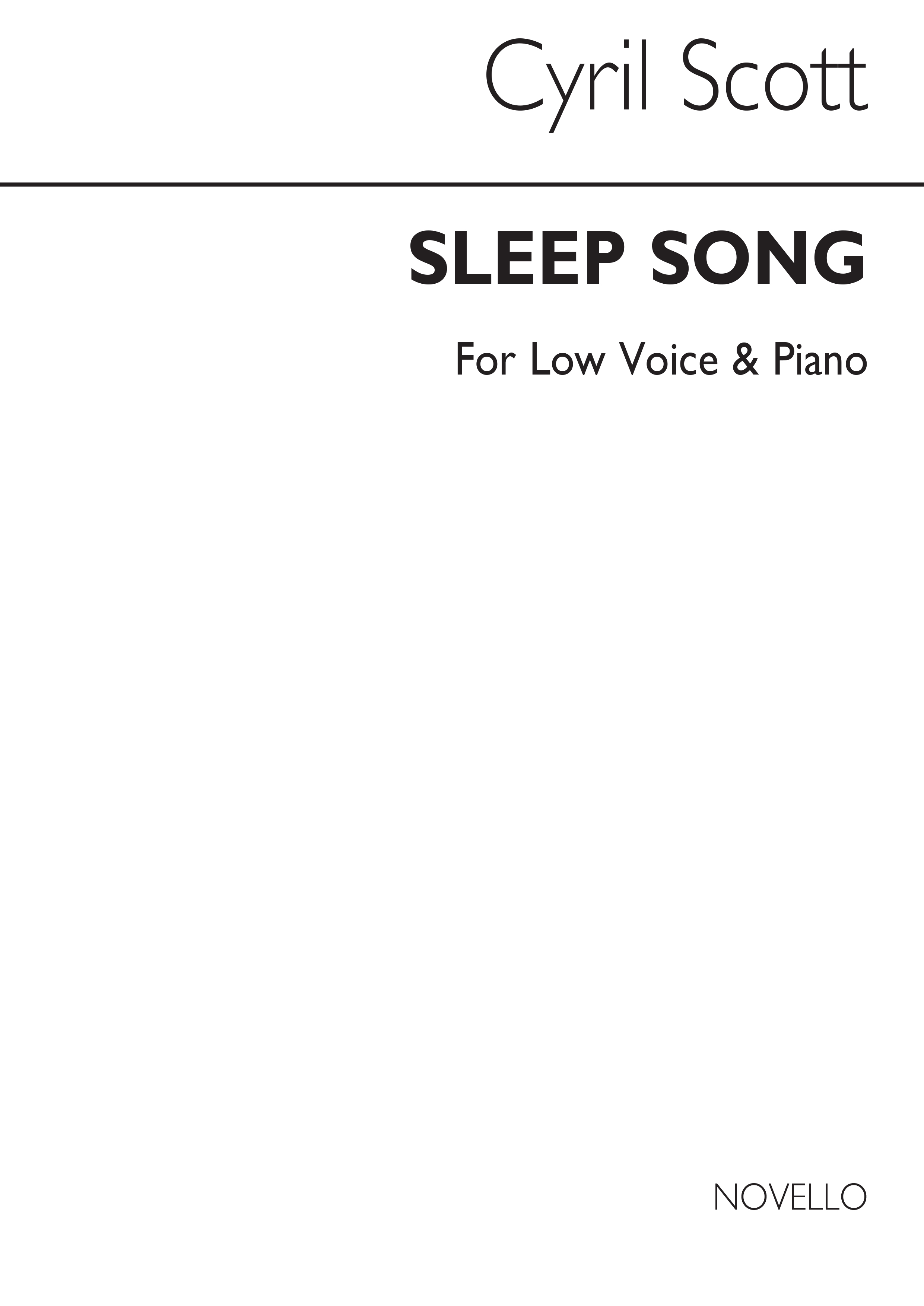 Cyril Scott: Sleep Song-low Voice/Piano (Key-d Minor)