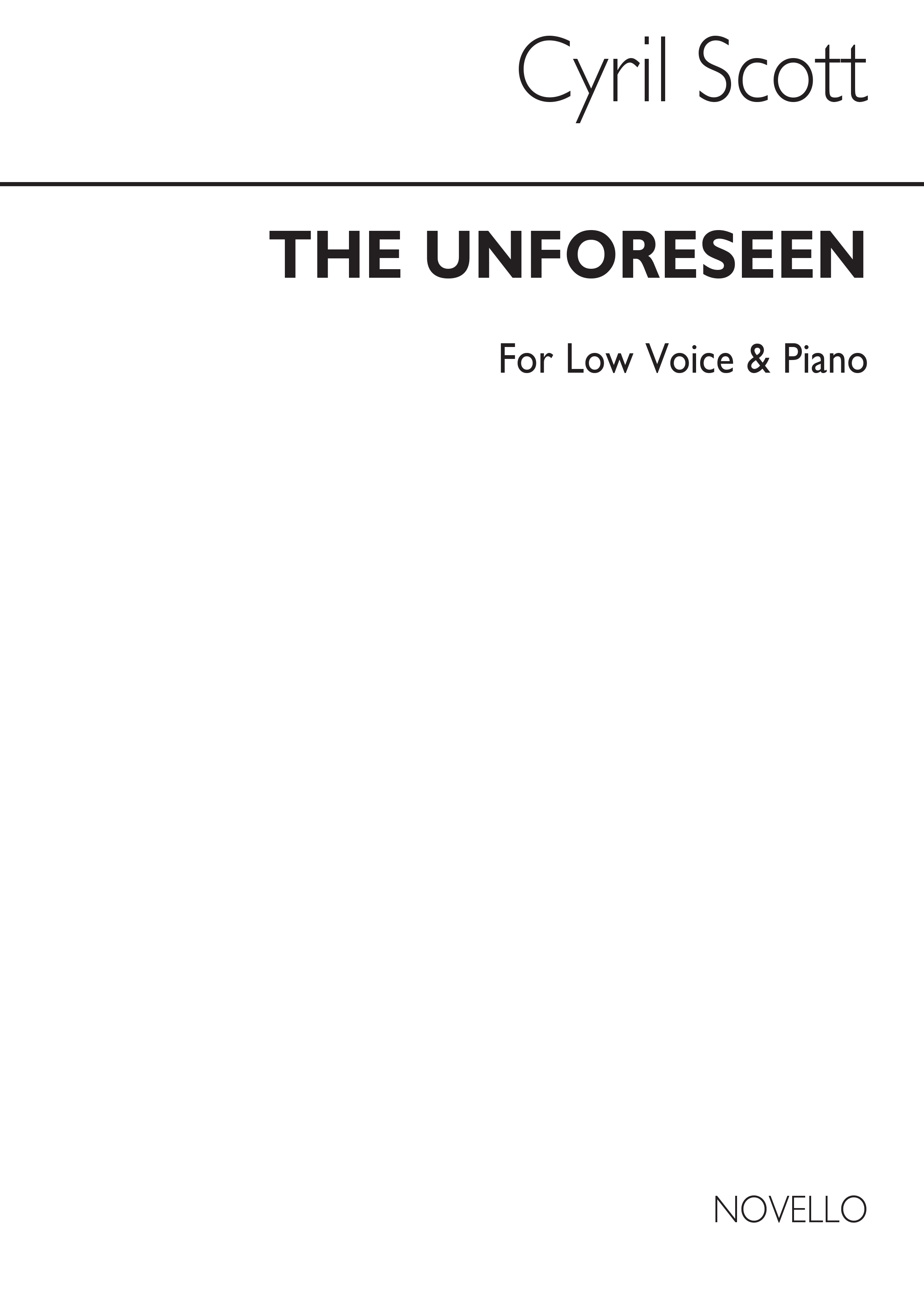 Cyril Scott: The Unforeseen Op74 No.3-low Voice/Piano (Key-b Flat)