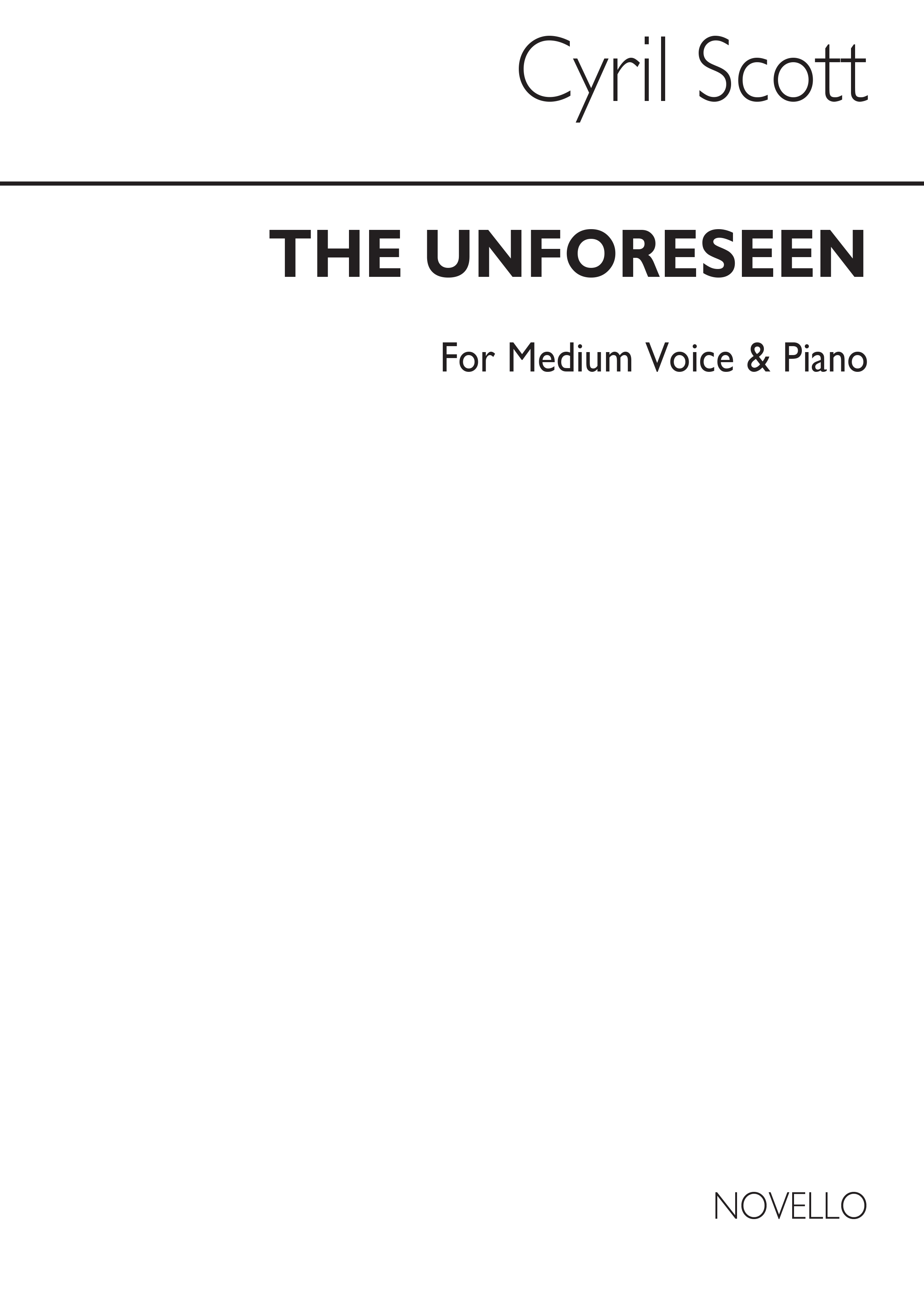 Cyril Scott: The Unforeseen Op74 No.3-medium Voice/Piano (Key-c)