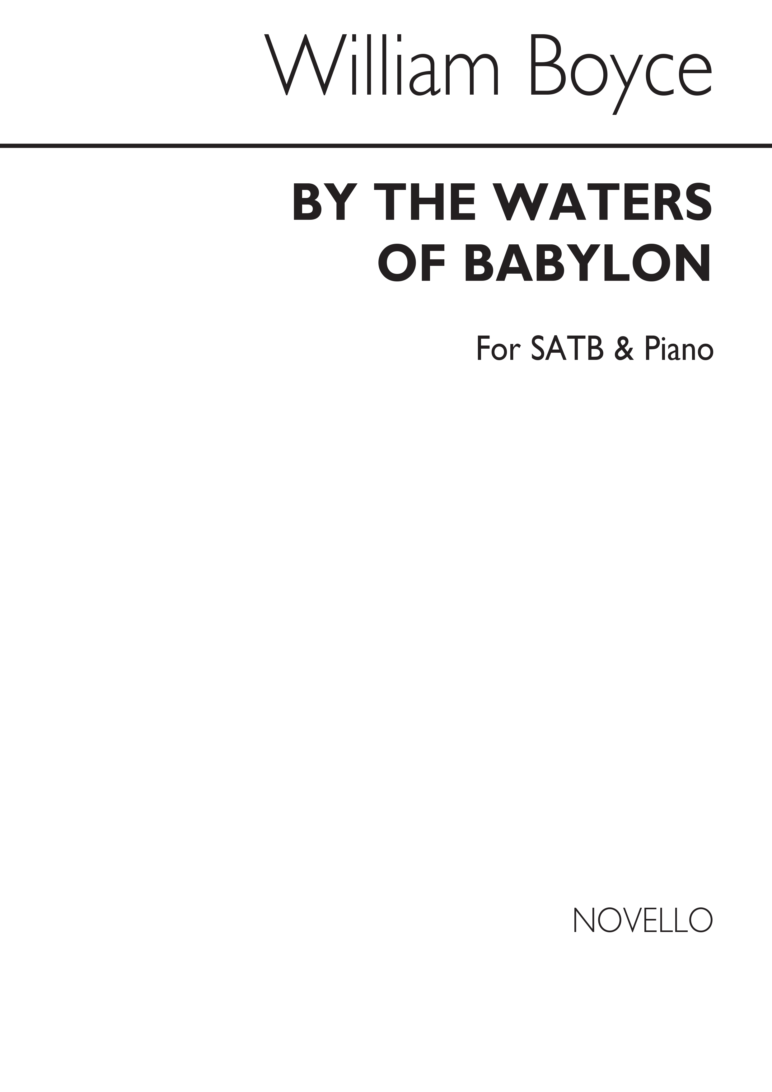 William Boyce: By The Waters Of Babylon (SATB)