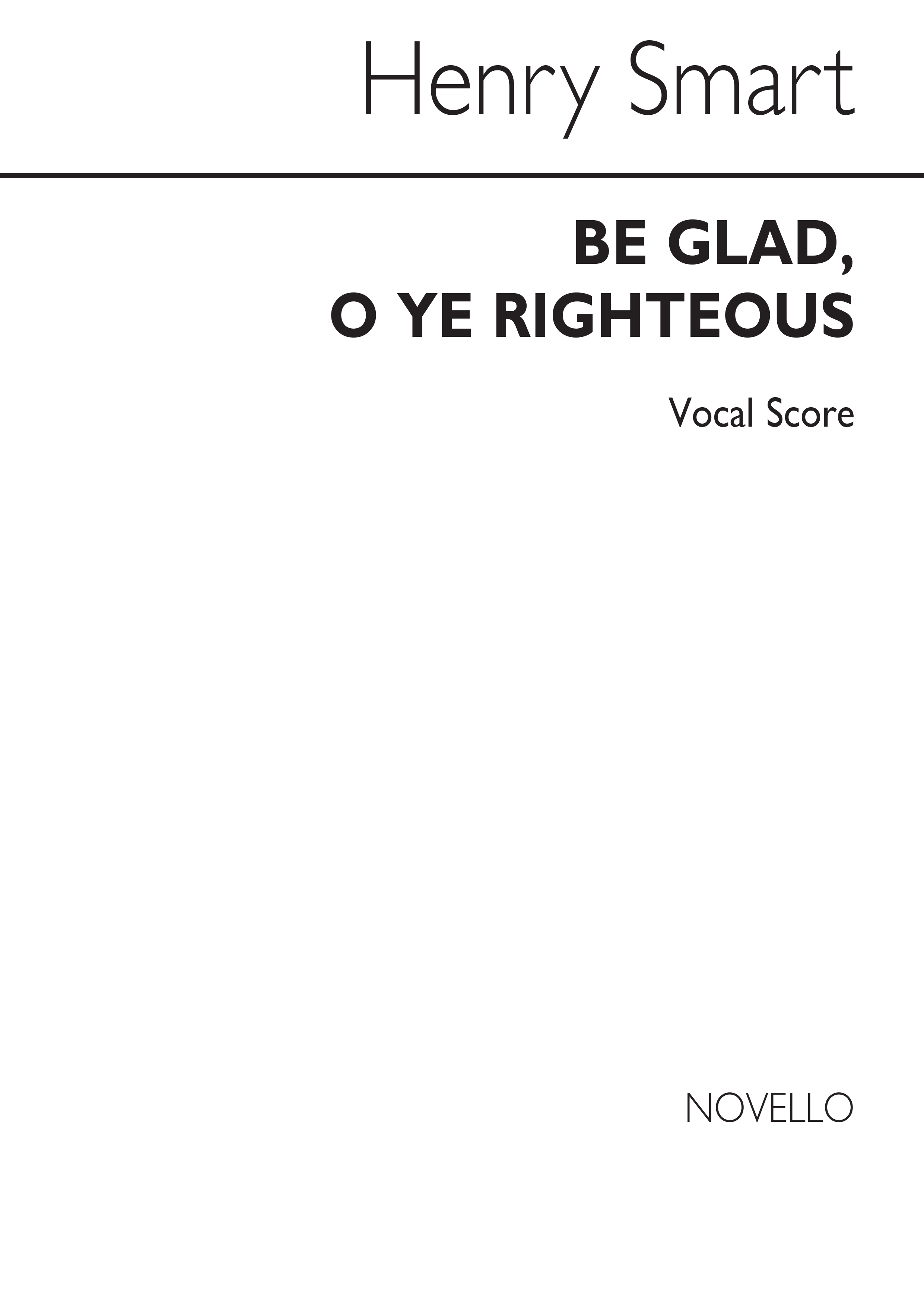 Henry Smart: Be Glad O Ye Righteous