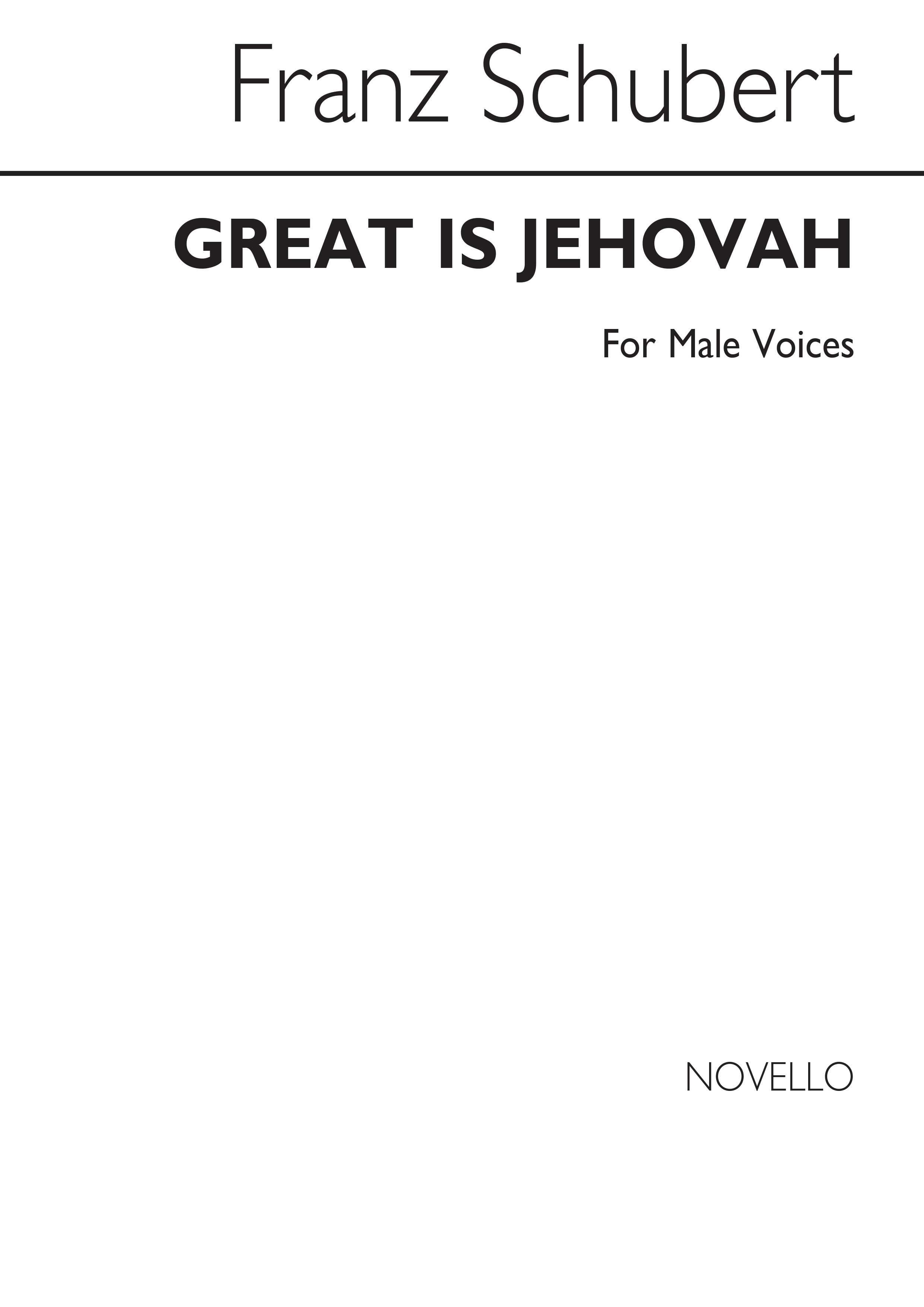 Schubert, F Great Is Jehovah Tenor Solo Ttbb