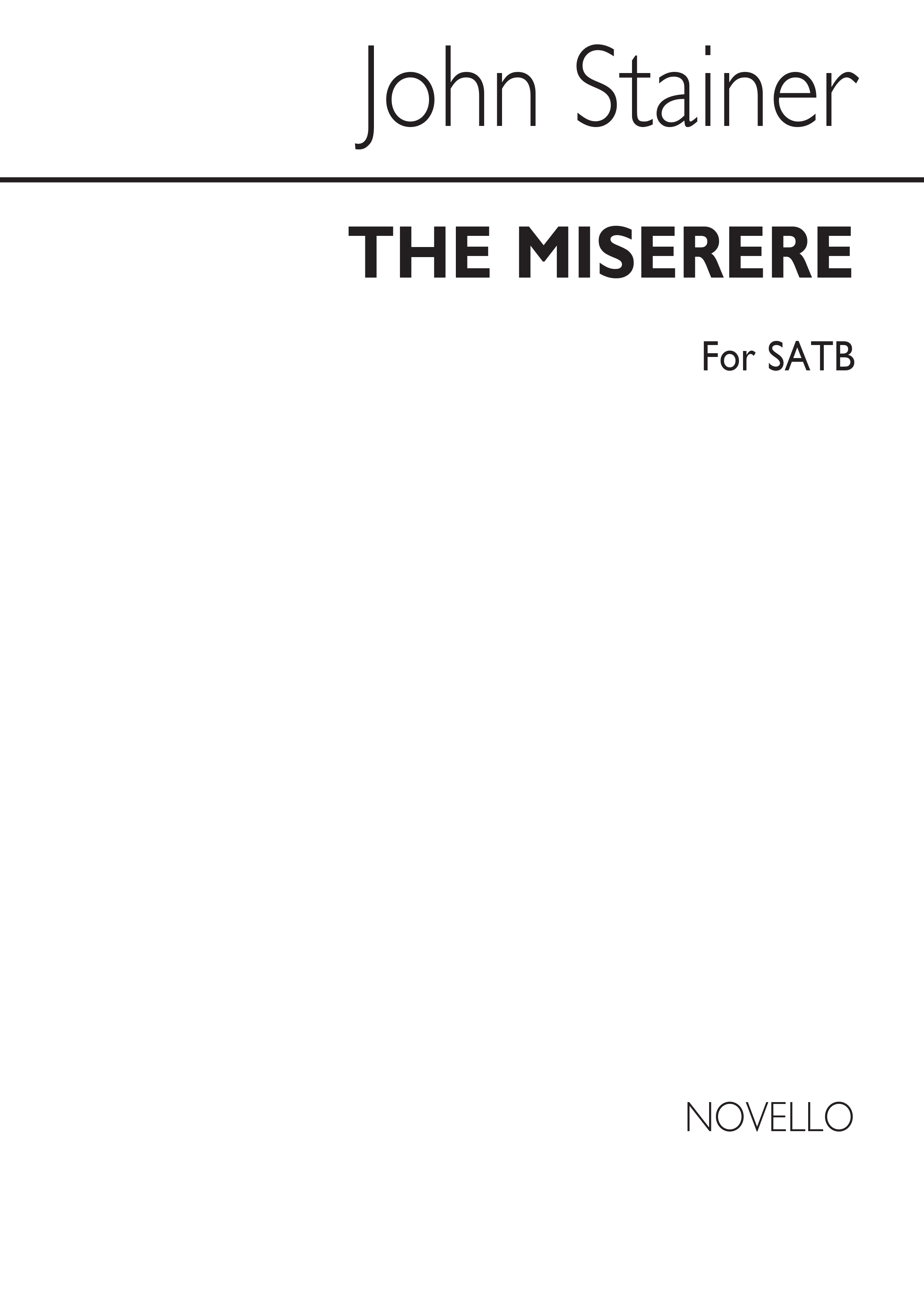 John Stainer: The Miserere Satb/Satb (English)