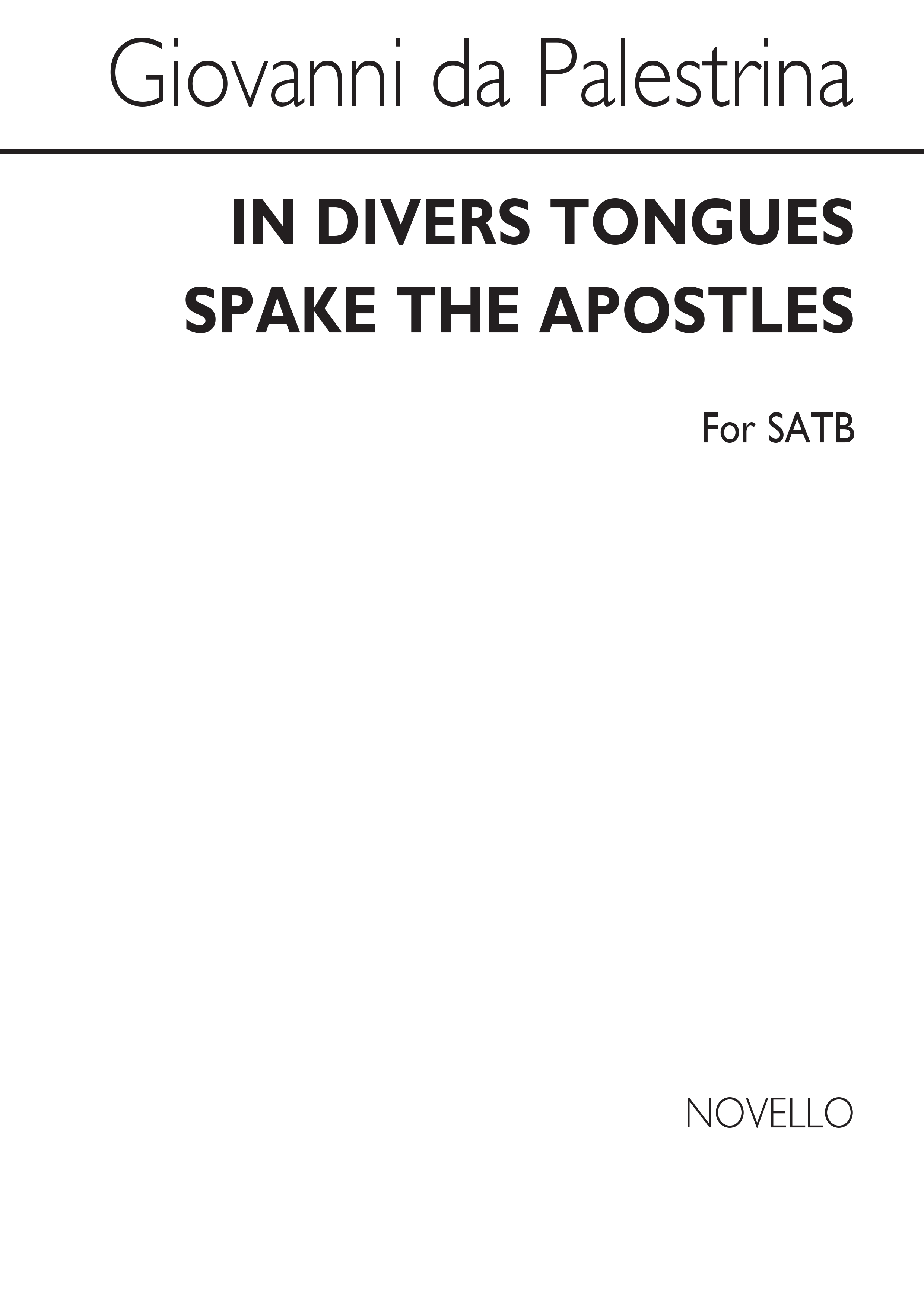 Palestrina, Gp In Divers Tongues Spake The Apostles Satb