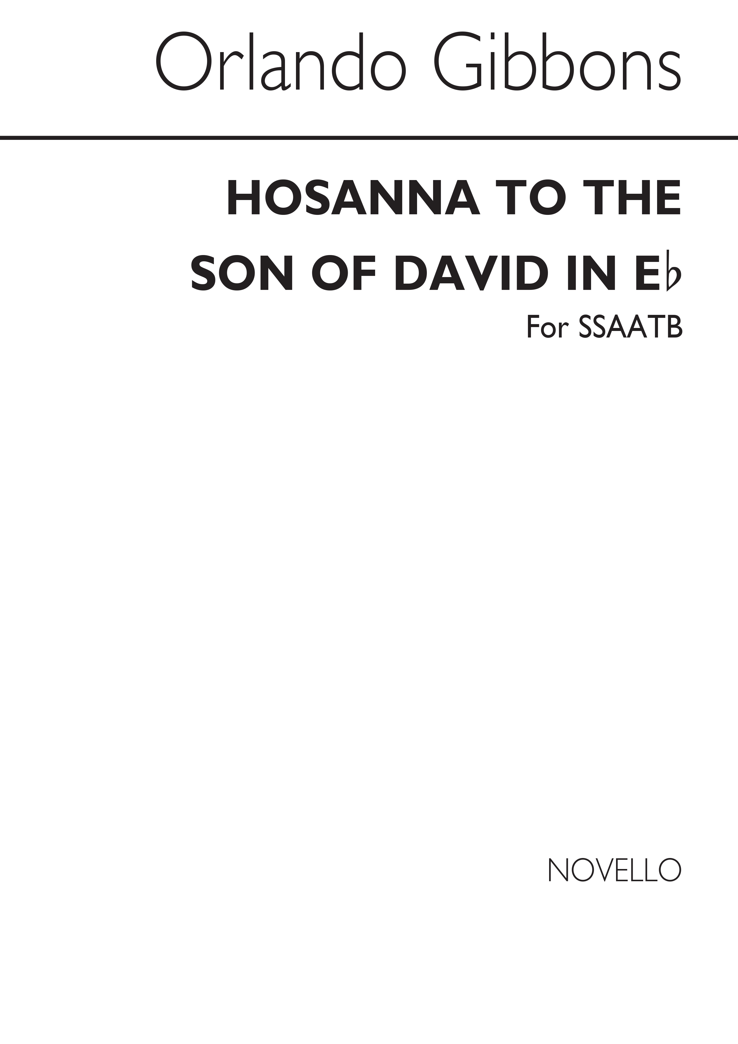 Gibbons Hosanna To The Son Of David Ssaatb (In E Flat)
