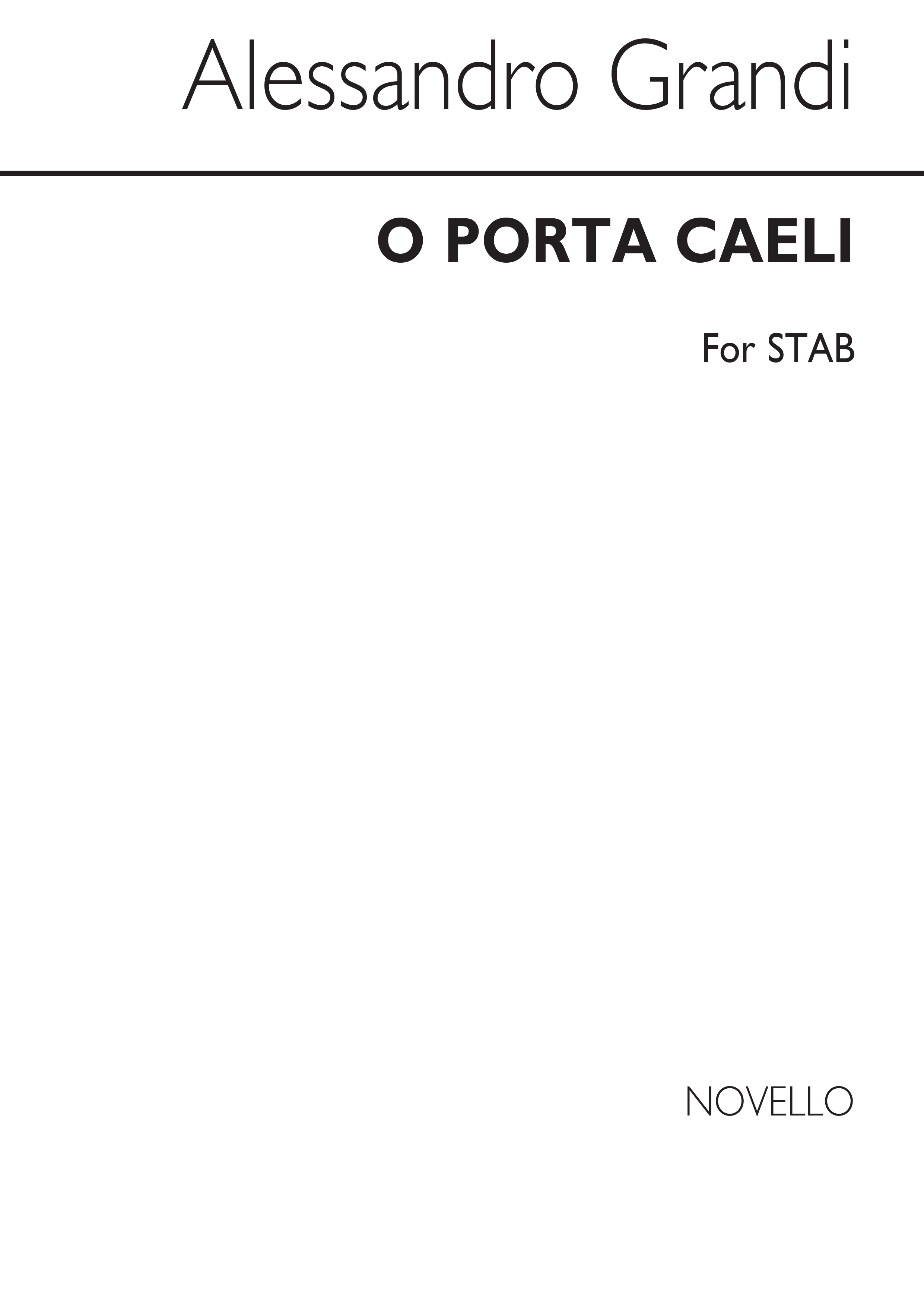 Grandi: O Porta Caeli for SATB Chorus