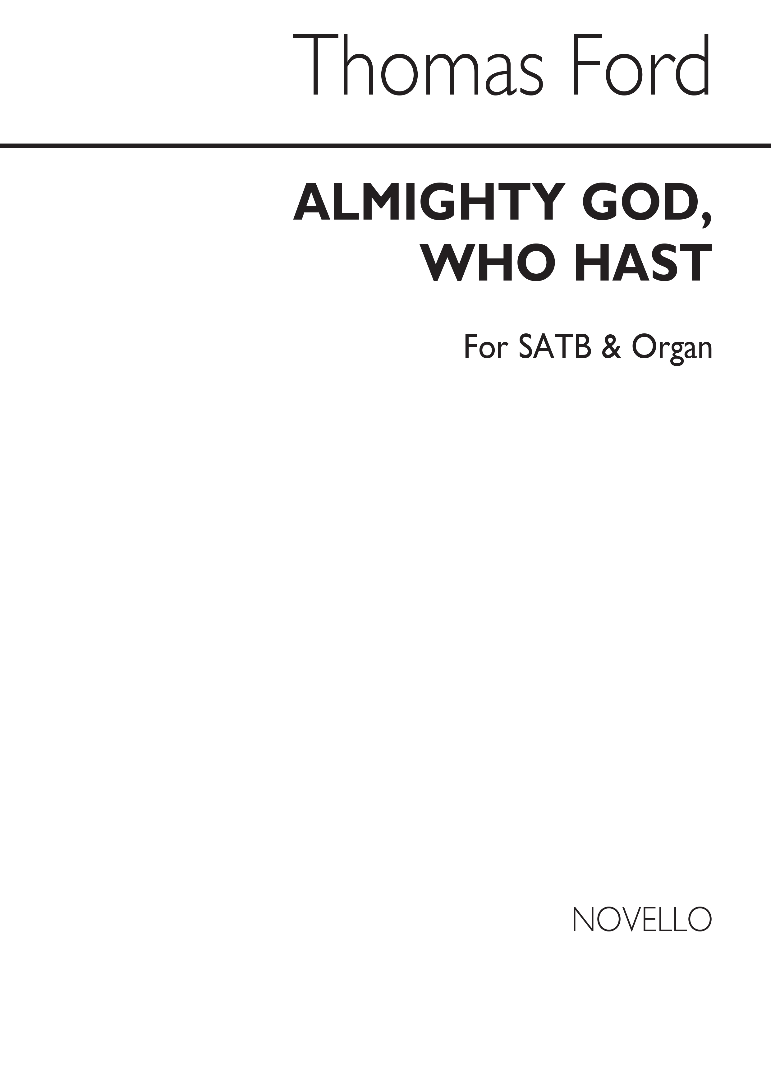Ford Almighty God Who Hast Me Brought Satb/Org