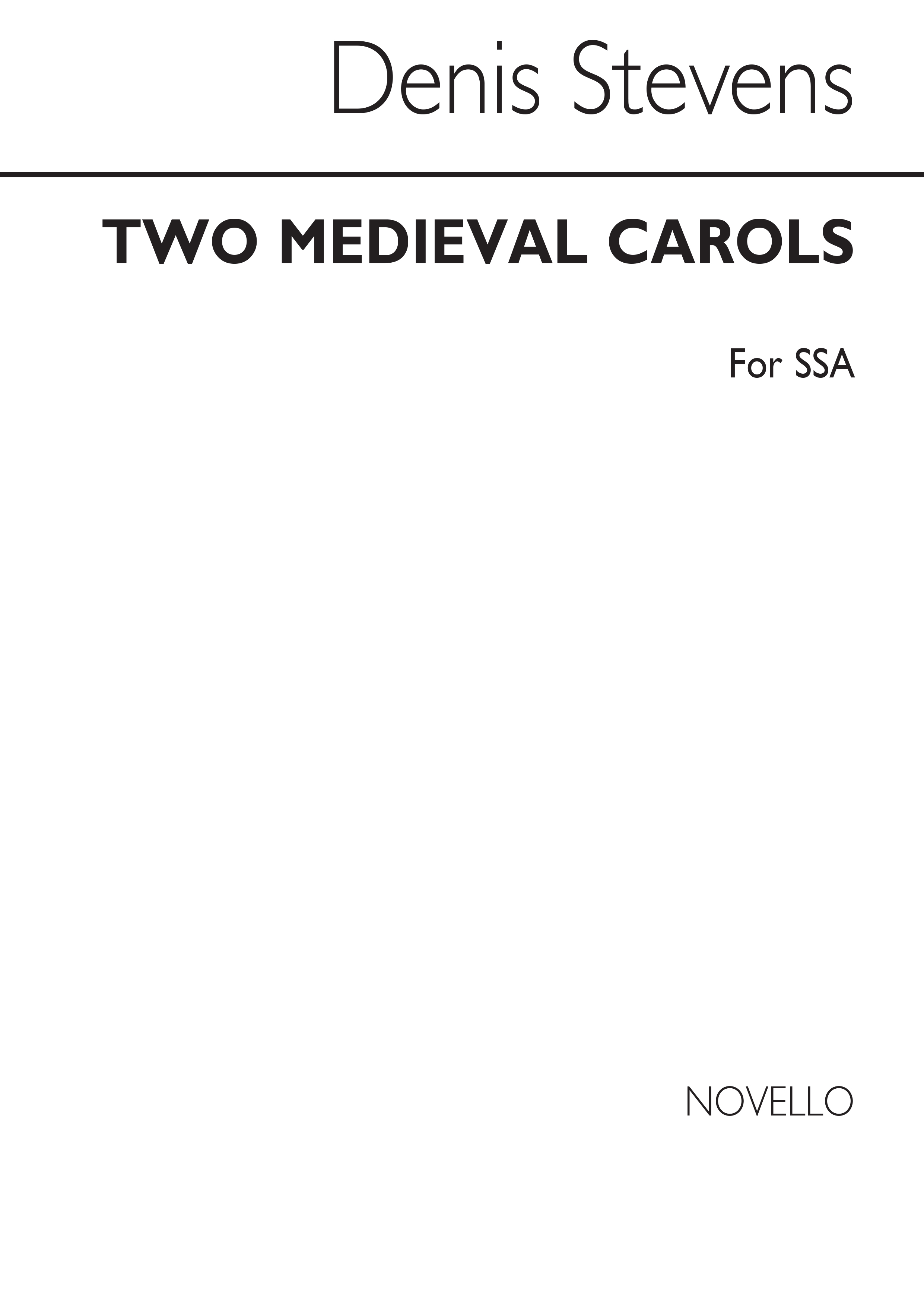 Stevens Two Medieval Carols Ssa