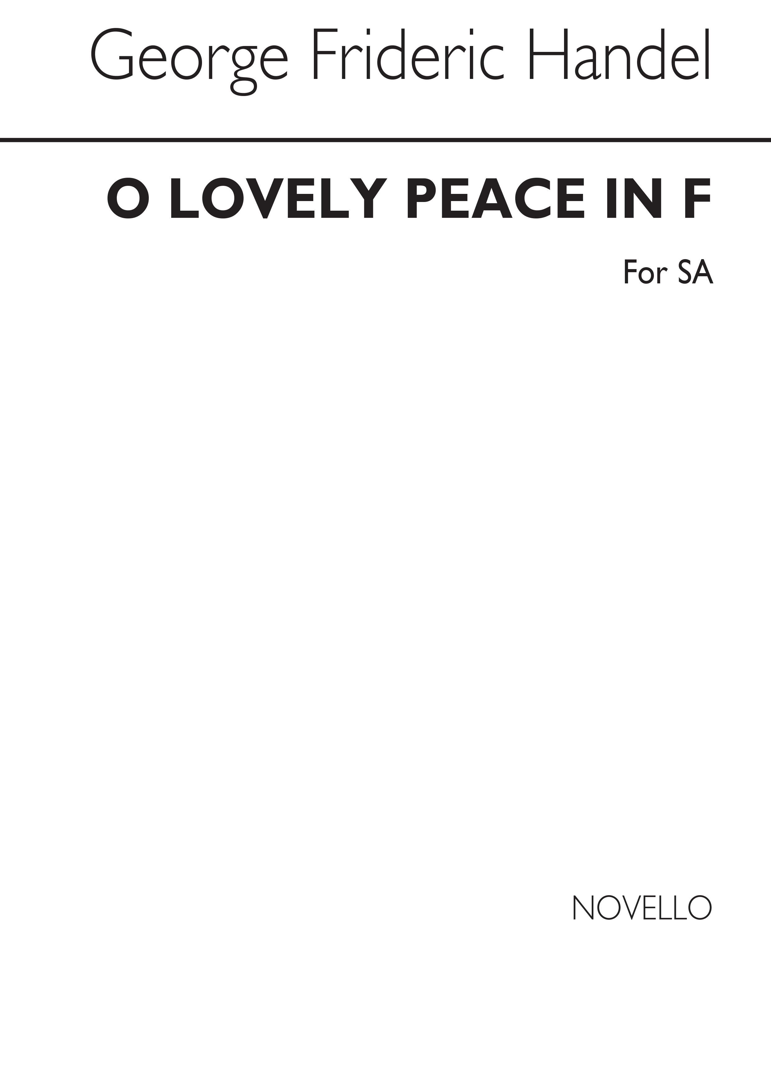 Handel, Gf O Lovely Peace In F Sa