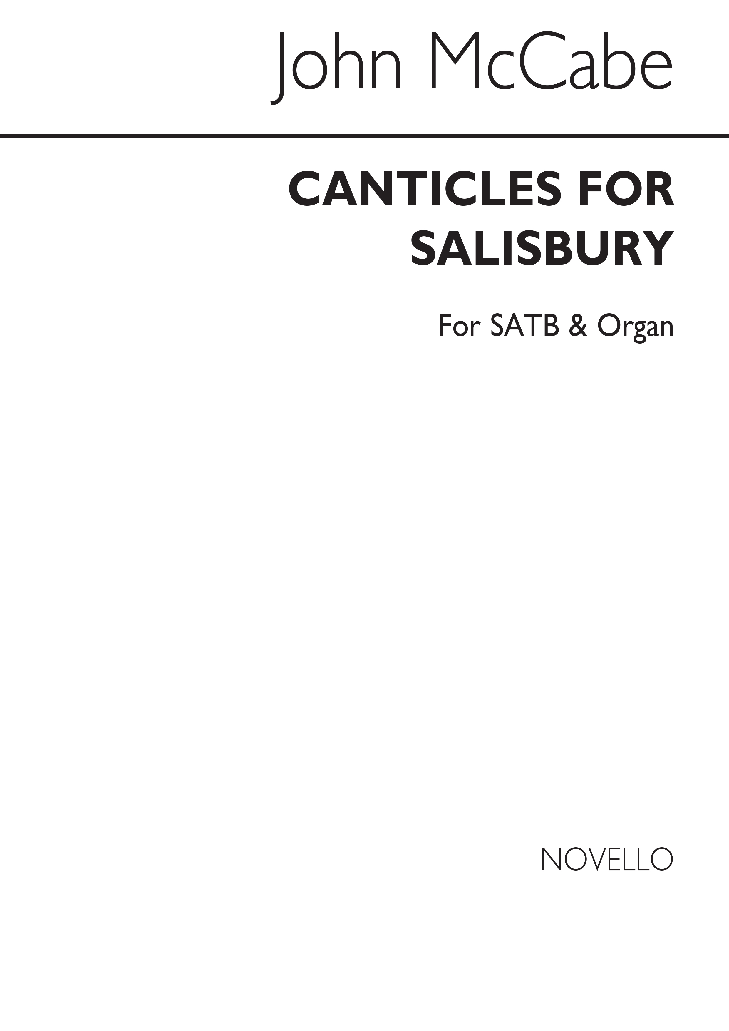 McCabe: Canticles For Salisbury for SATB Chorus and Organ