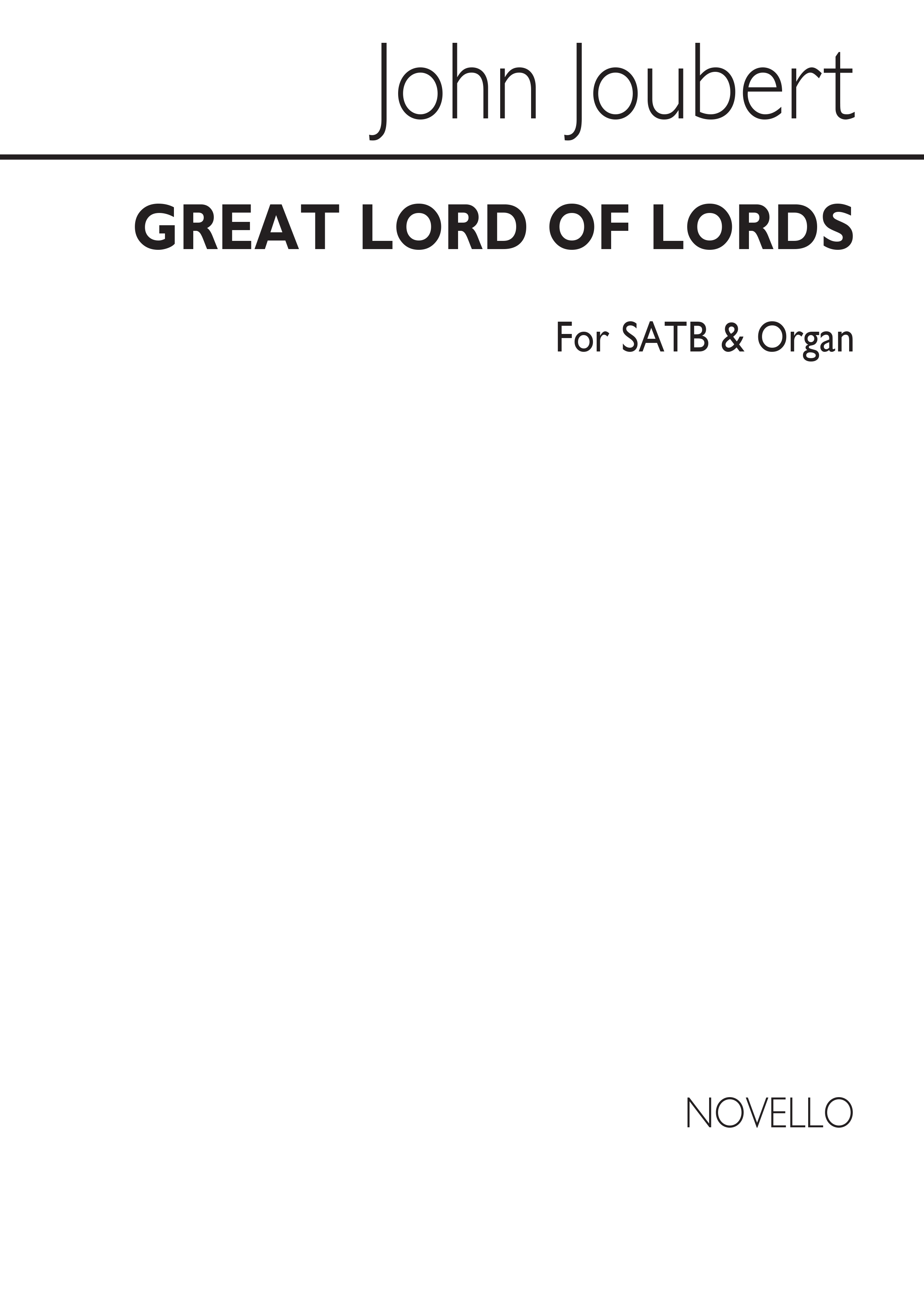 Joubert: Great Lord Of Lords for SATB Chorus