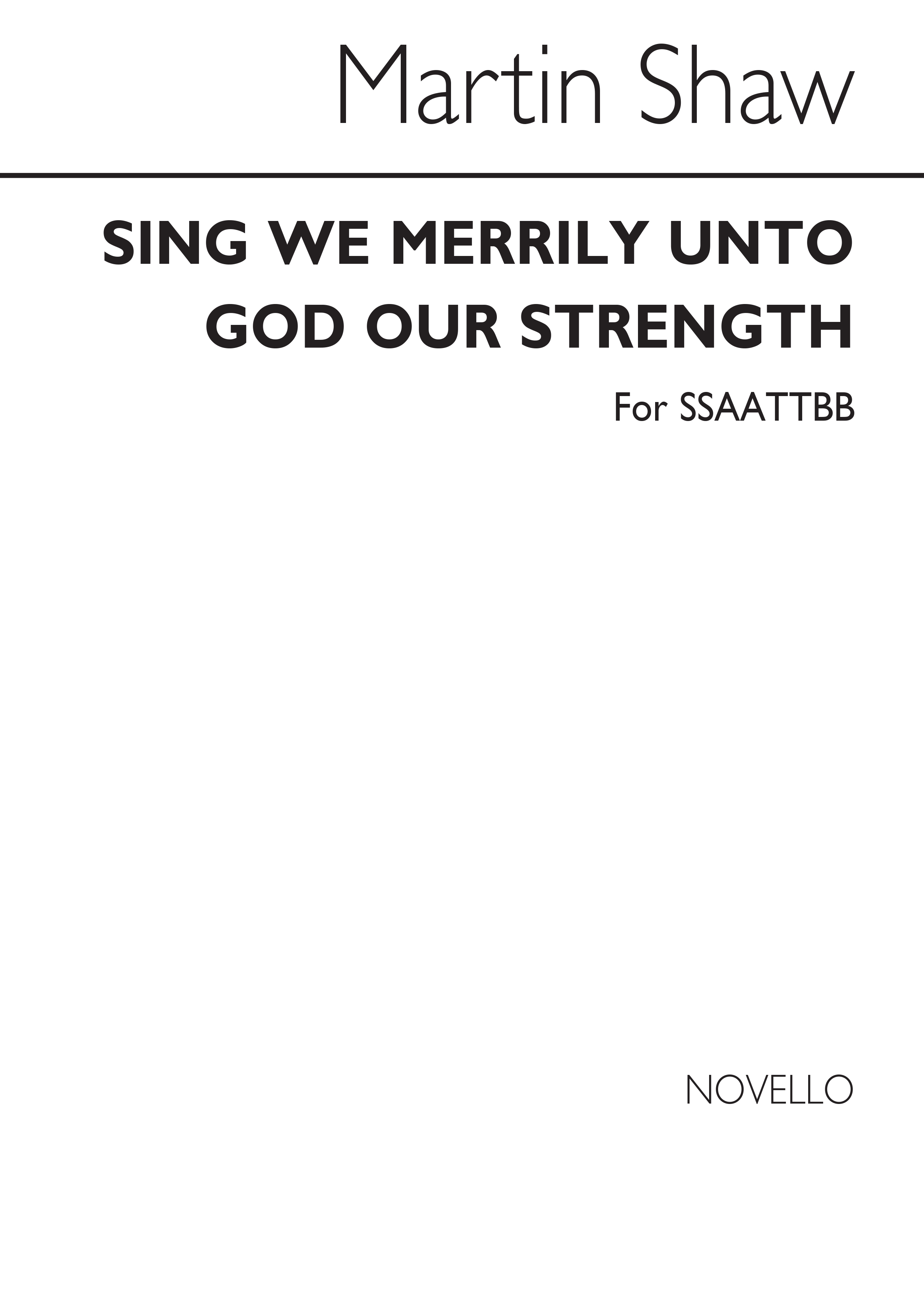 Martin Shaw: Sing We Merrily Unto God For Double Choir