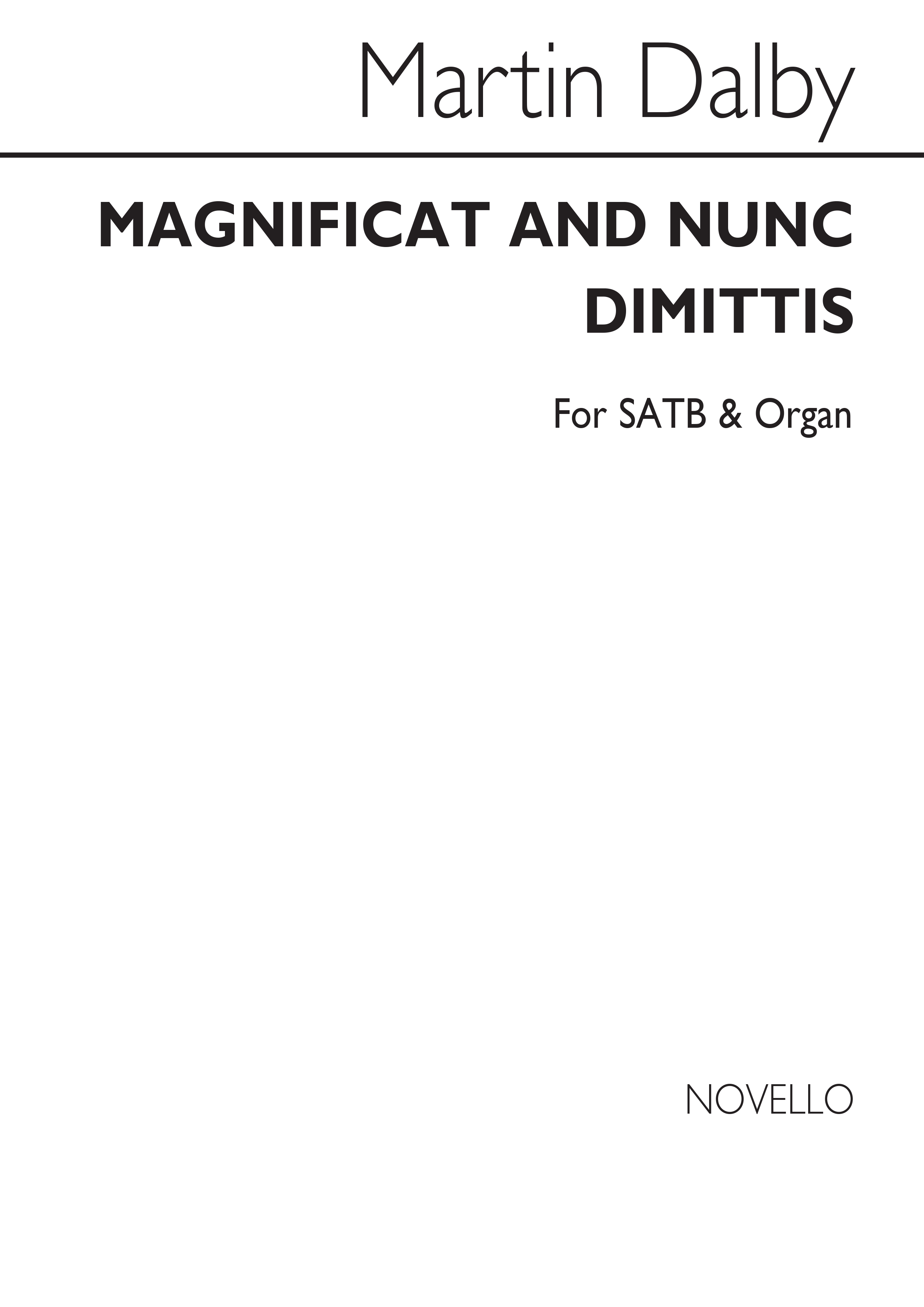 Dalby: Magnificat & Nunc Dimittis (Paisley Abbey) for SATB Chorus with Organ acc
