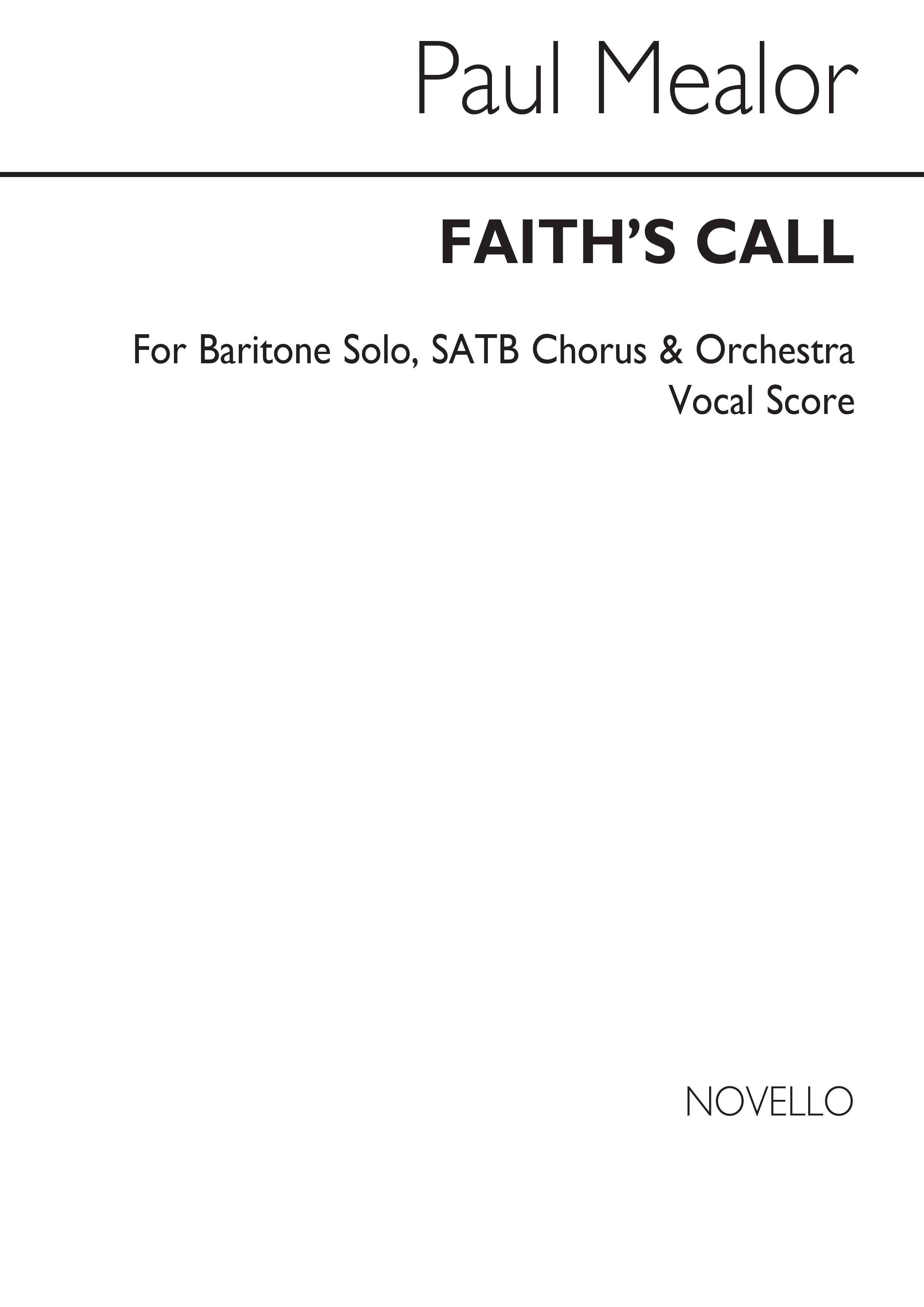 Paul Mealor: Faith's Call (Vocal Score)